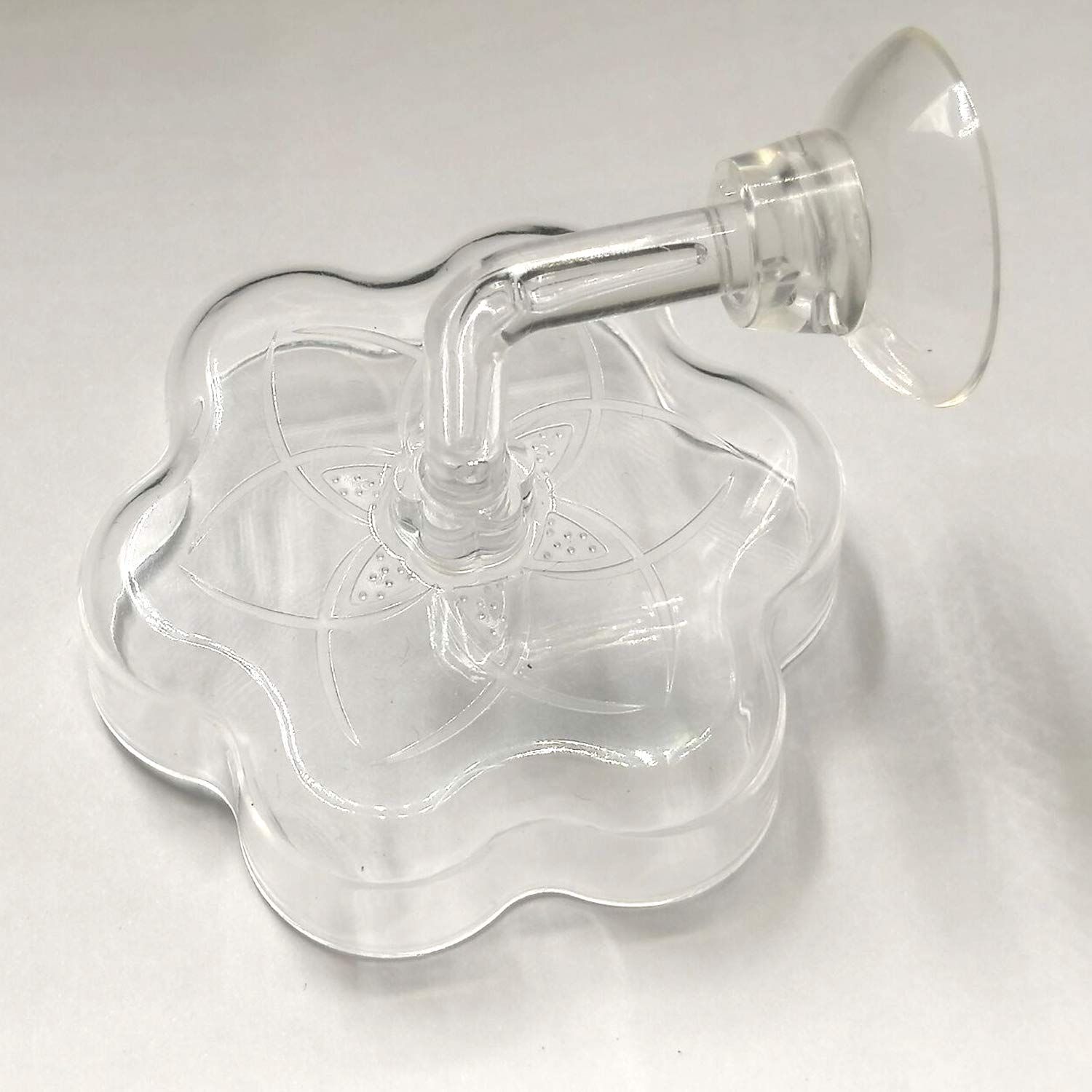 JZMYXA Aquarium Shrimp/Small Fish Feeding Dish Feeder Dish, Acrylic Material, Mini Size (Magnolia Shaped)