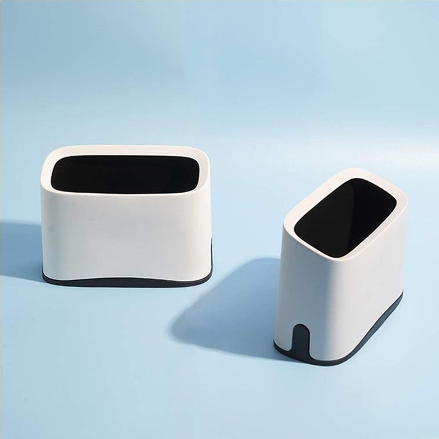 VBQFDPH Cat Litter Scoop Holder, Mini Trash Can with Lid, Litter Scooper Caddy, White