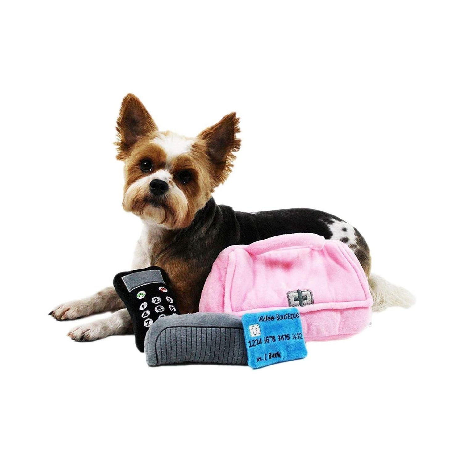 Midlee Plush Purse Find-a-Toy Interactive Dog Toy - 9"