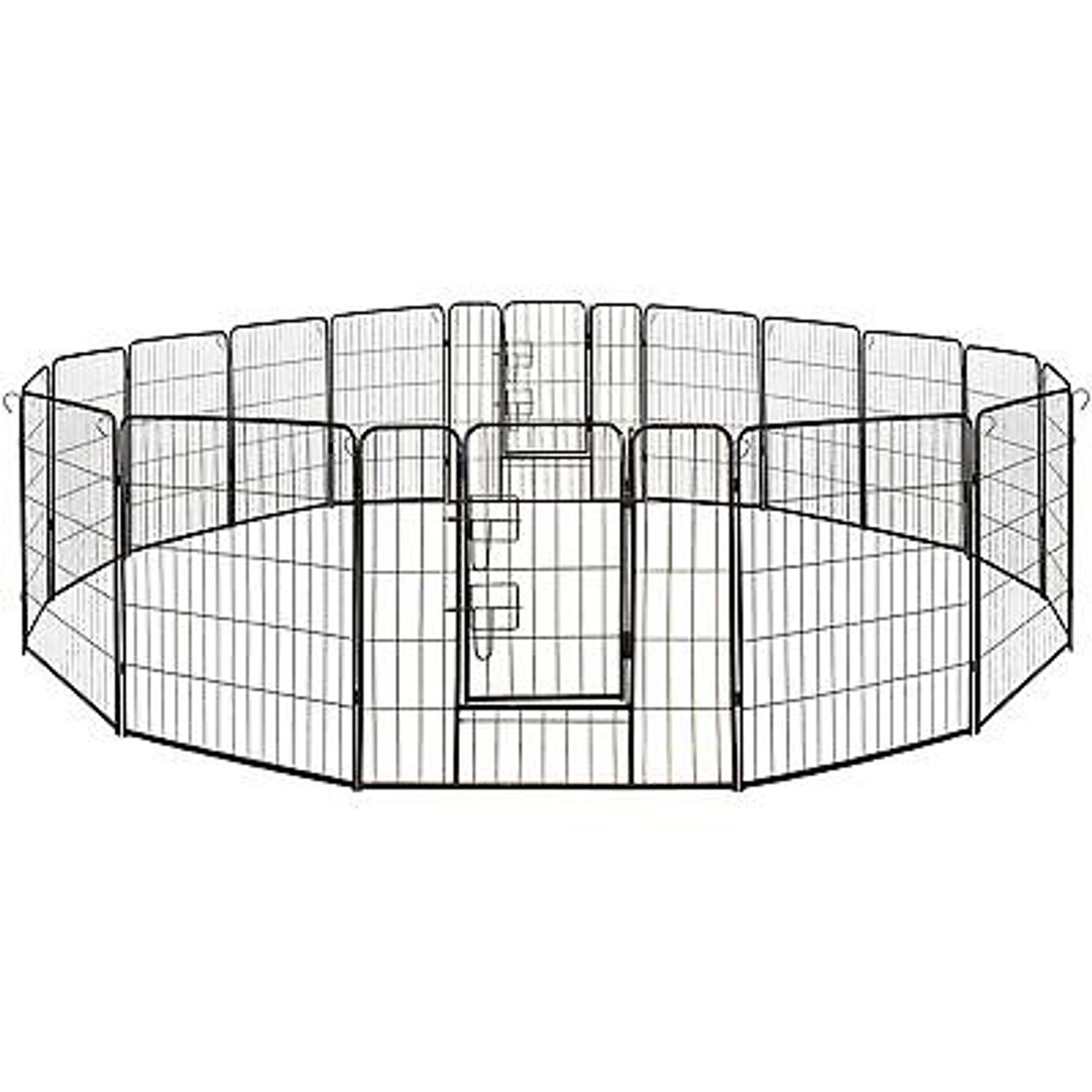 ALEKO Folding Pet Playpen 16 Panel Dog Kennel Exercise Cage Fence 32X32 In