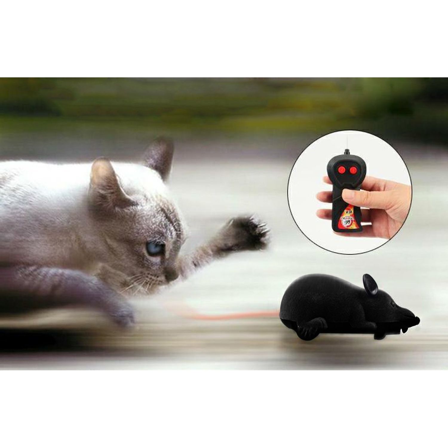 Gawertoy Remote Control Rat Toy, Wireless Remote Control Mouse Toy Fake RC Rat Toy Giant Realistic Rat Model Prank Joke Tricky Toy for Kids Halloween Christmas Birthday Gift Cat Dog Toy Black
