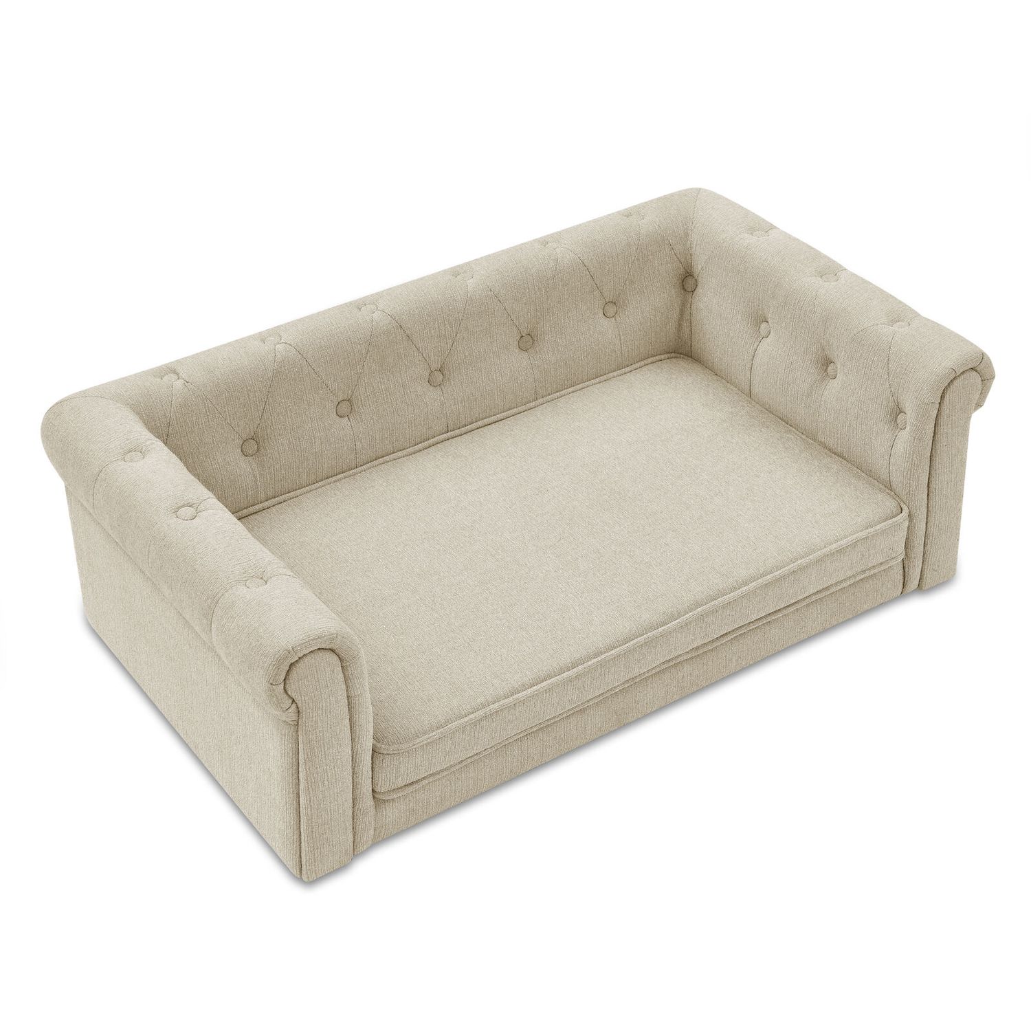 Modern Rectangle Dog Bed for Medium Large Dogs Dog Sofa Beds Pet Couch Bed Beige