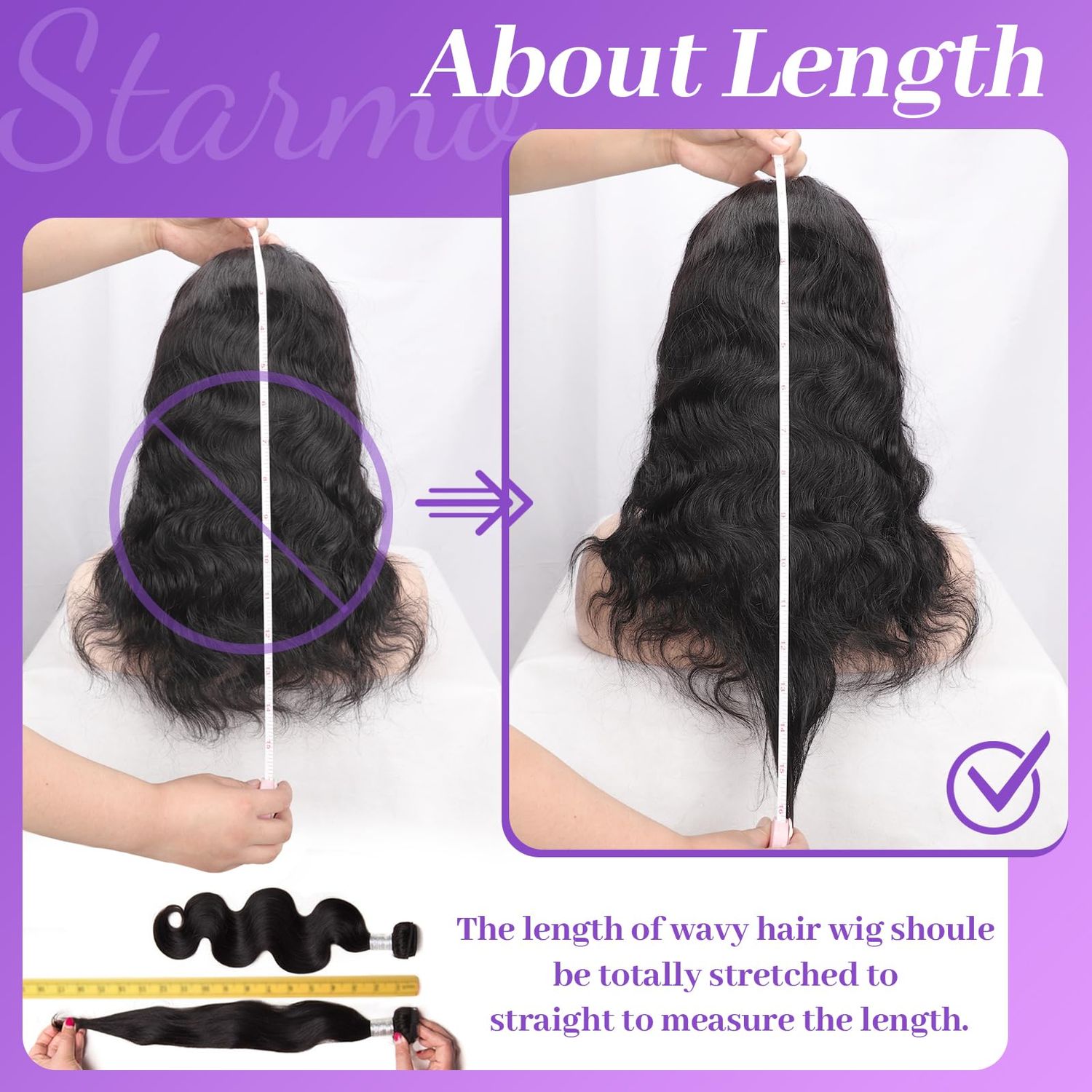 Starmo Body Wave Lace Front Wigs Human Hair Pre Plucked 13x4 HD Lace Frontal Wigs Human Hair 150% Density Glueless Lace Front Wig with Baby Hair Natural Black 22inch