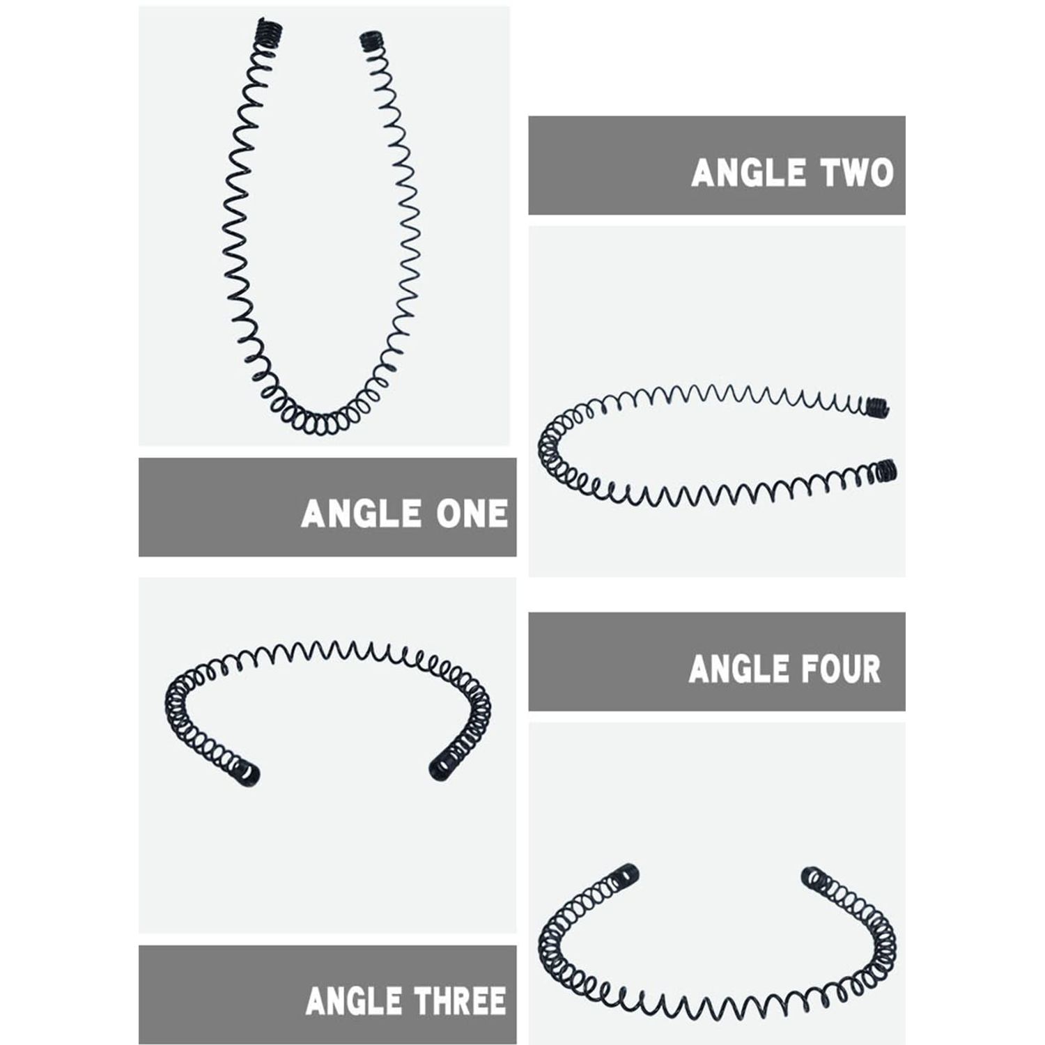 JINBUYAO 18 Pcs Metal Hair Band for Men Unisex Black Wave Headband Spring Shaped Sport Hair Bands Women's Yoga Hairband Hair Accessories