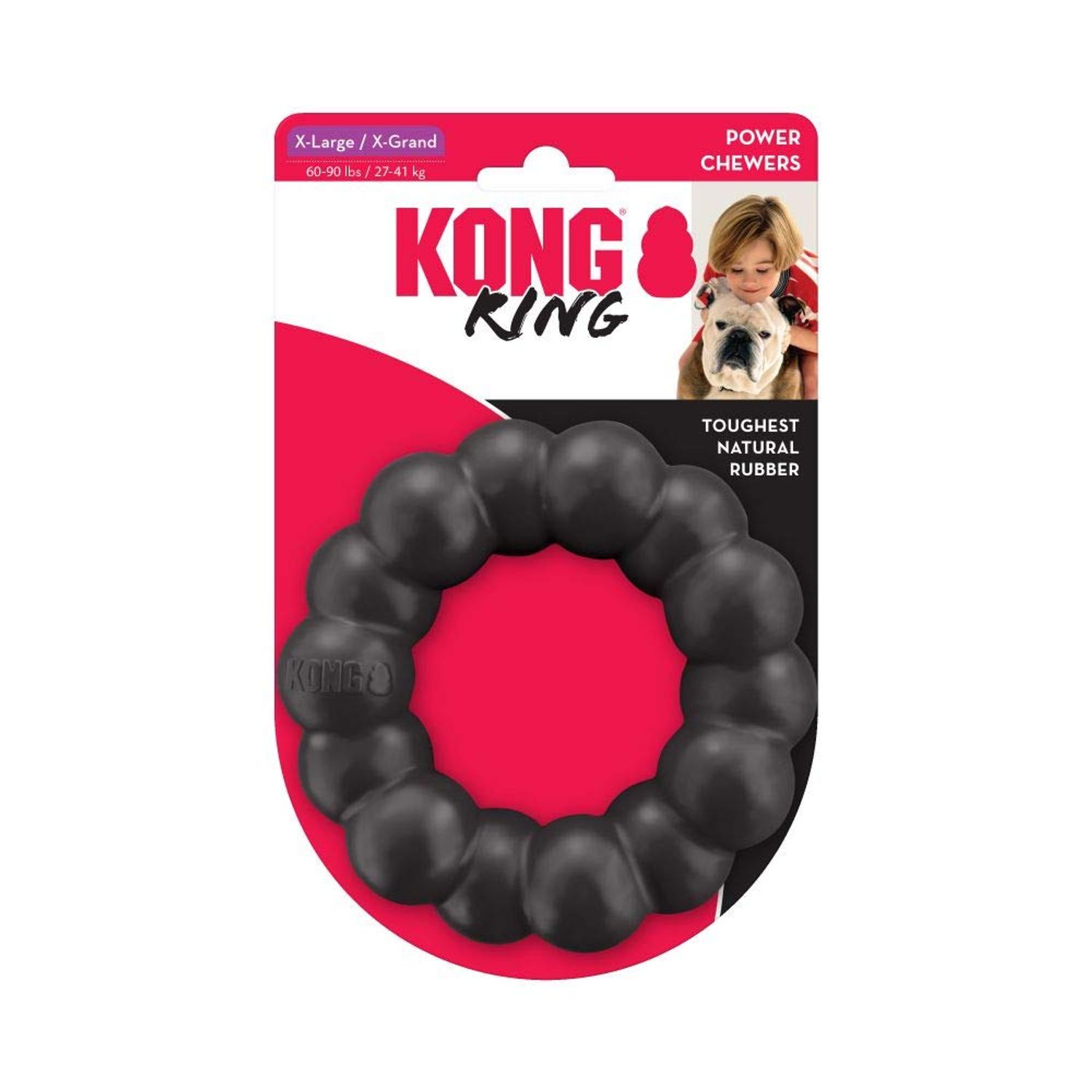 KONG Extreme Ring - Durable Natural Rubber Ring Toy for Healthy Chewing Habits - Chew Toy Supports Dog Dental Health - Dog Toy Supports Instincts During Playtime - for XL Dogs