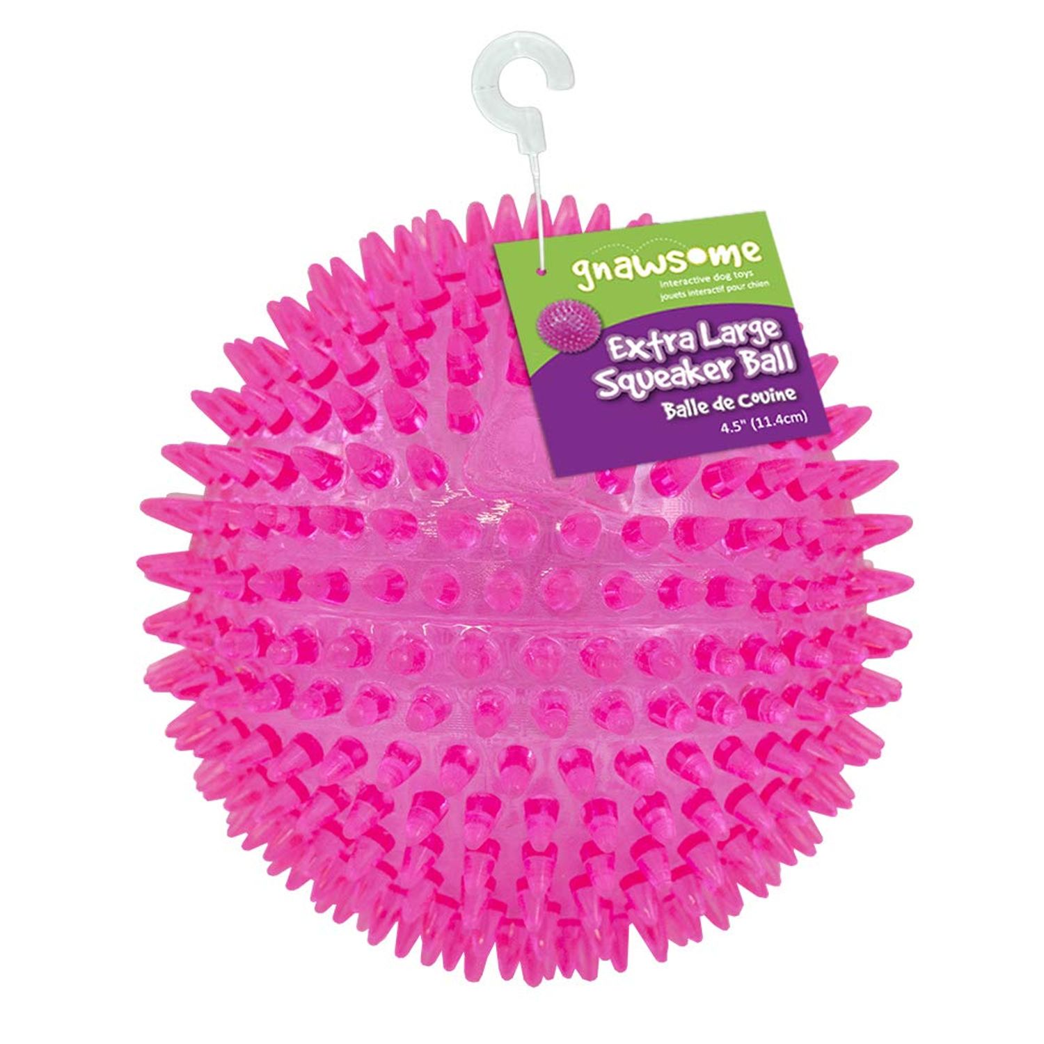 Gnawsome™ 4.5” Spiky Squeaker Ball Dog Toy - Extra Large, Cleans Teeth and Promotes Good Dental and Gum Health for Your Pet, Colors will vary, 4.5"