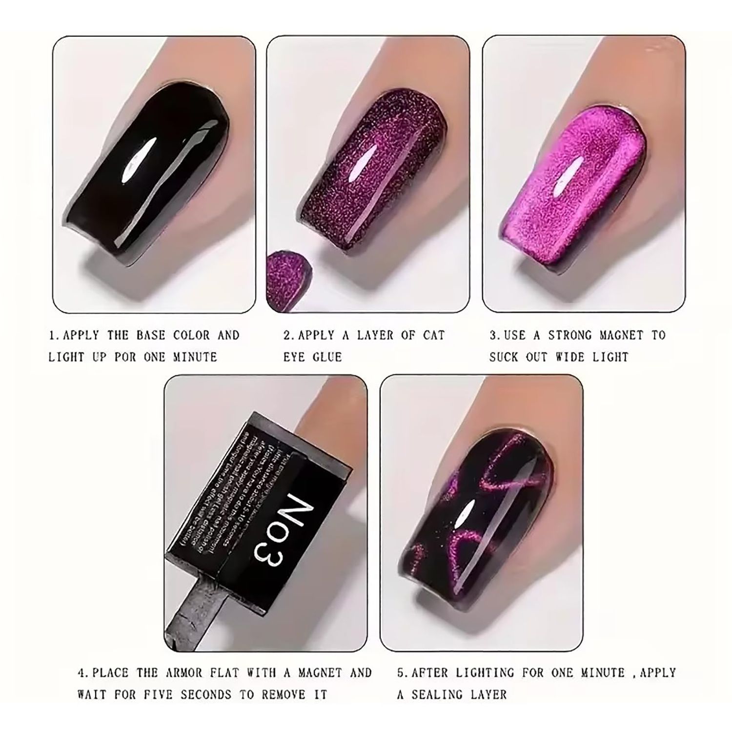 JFIYUOMCI 72Pcs Nail Magnet Tool Set, Cat Eye Gel Nail Polish Magnet Wand, Magnetic Nail Polish, Cat Eye Magnet for Nails, Cat Eye Magnets Tool Nail Design Tools Nail Art Accessories