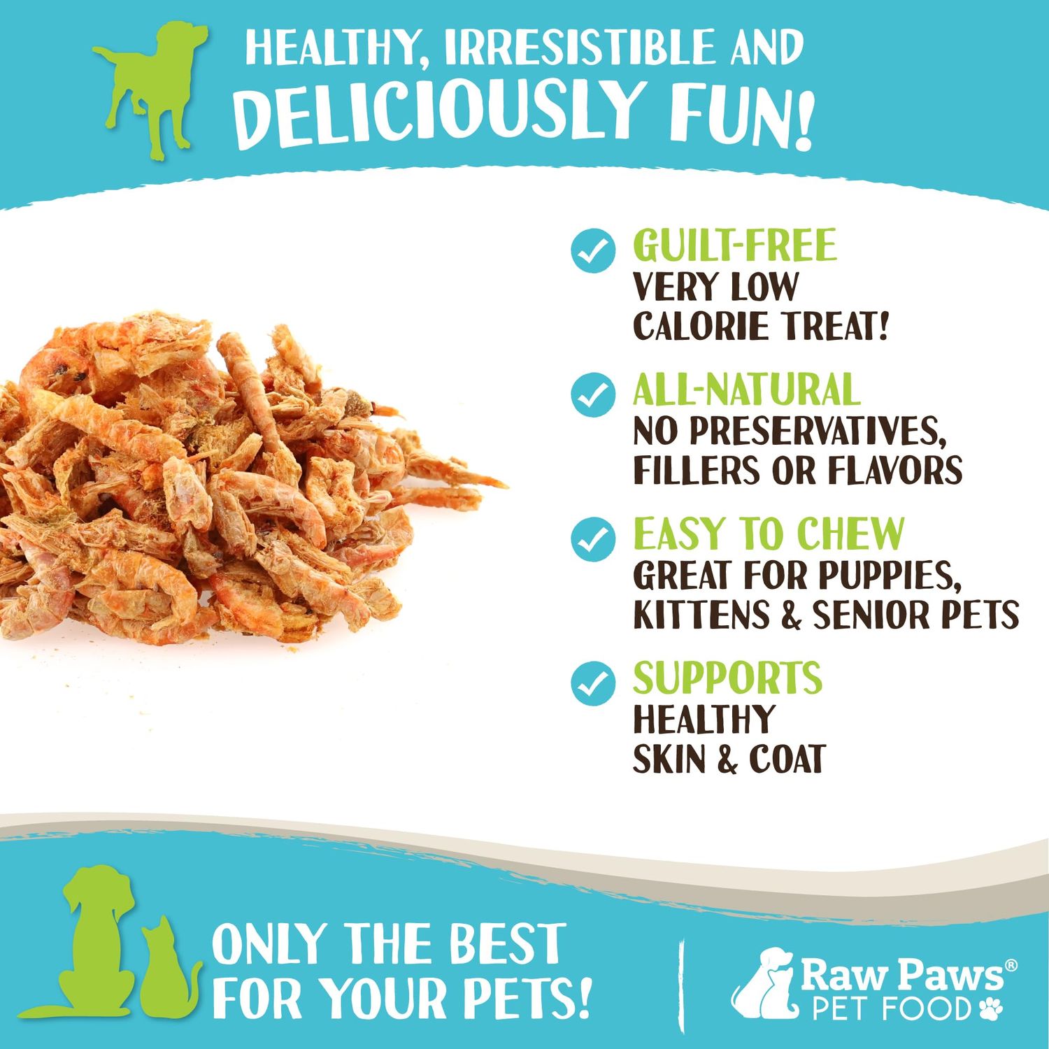 Raw Paws Freeze-Dried Krill Treats for Dogs & Cats, 3-oz - Naturally Contains Krill Oil for Dogs, Omega 3 for Dogs, Shrimp for Dogs - Freeze Dried Krill Fish Food for Aquatic Fish, Turtles, & Reptiles