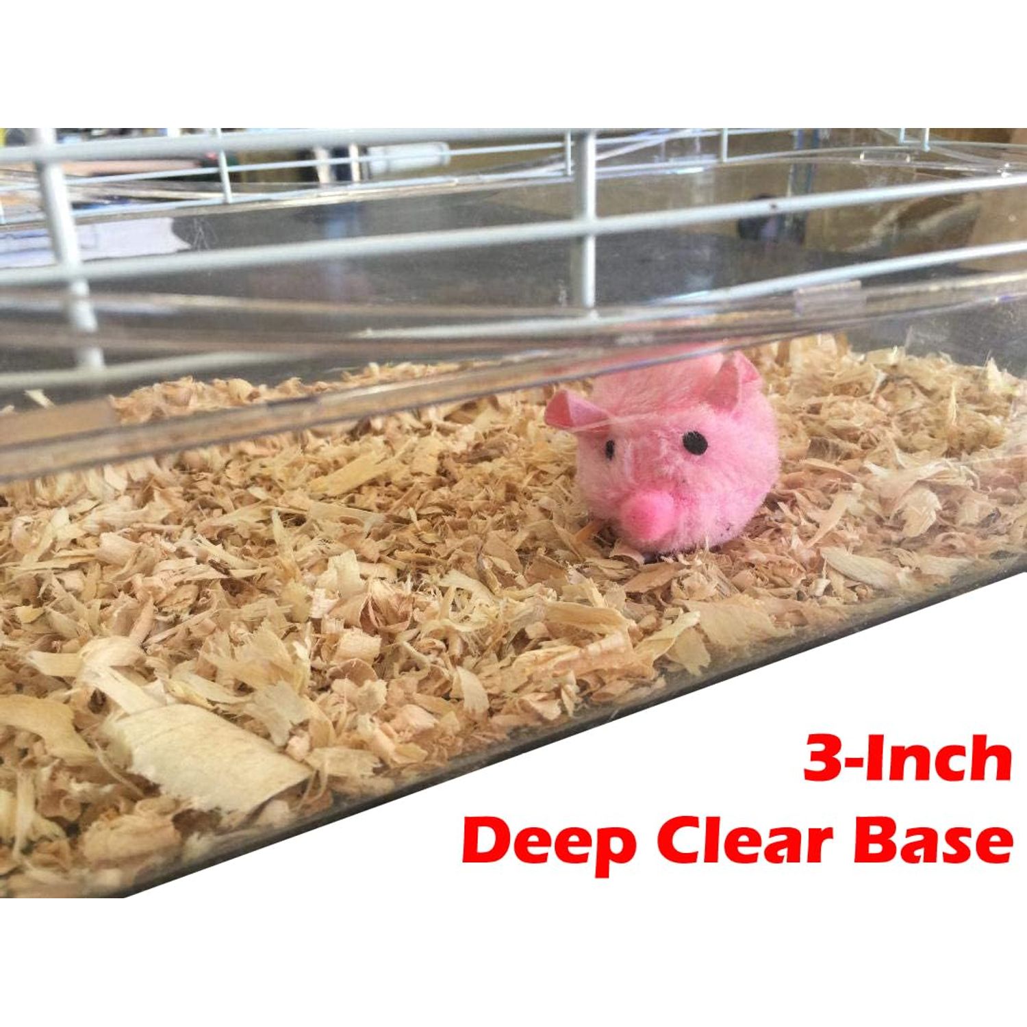 Acrylic Clear Expandable and Customizable 3-Solid Floor Levels Hamster Habitat Mouse Mice Home Rodent Gerbil Rat Cage Top Lookout Level with 6" Diameter Exercise Ball