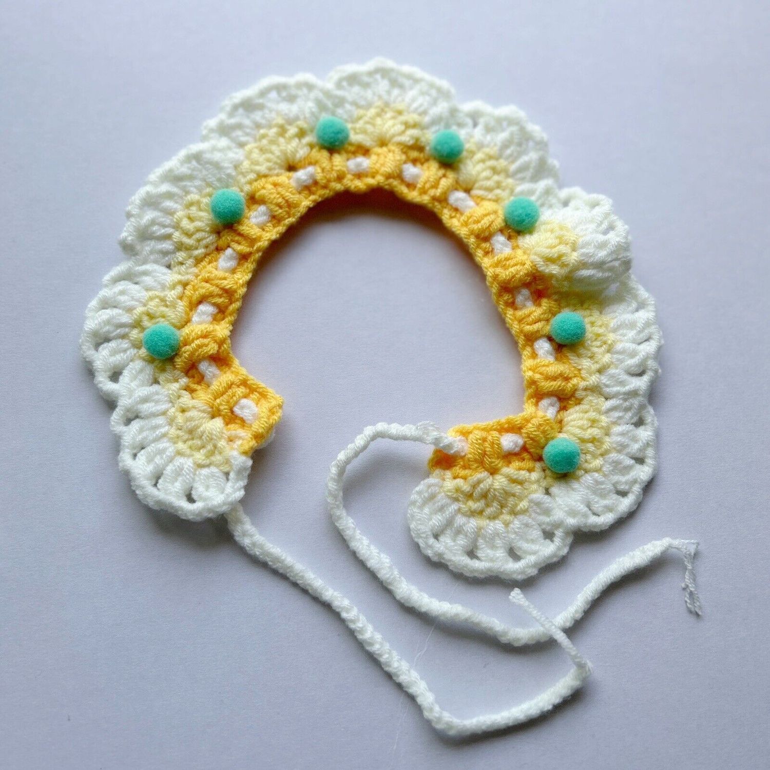 Pet Cat Dog Collar Cute Crochet Decorative Knit Bandana fits 7-to-11-inch neck