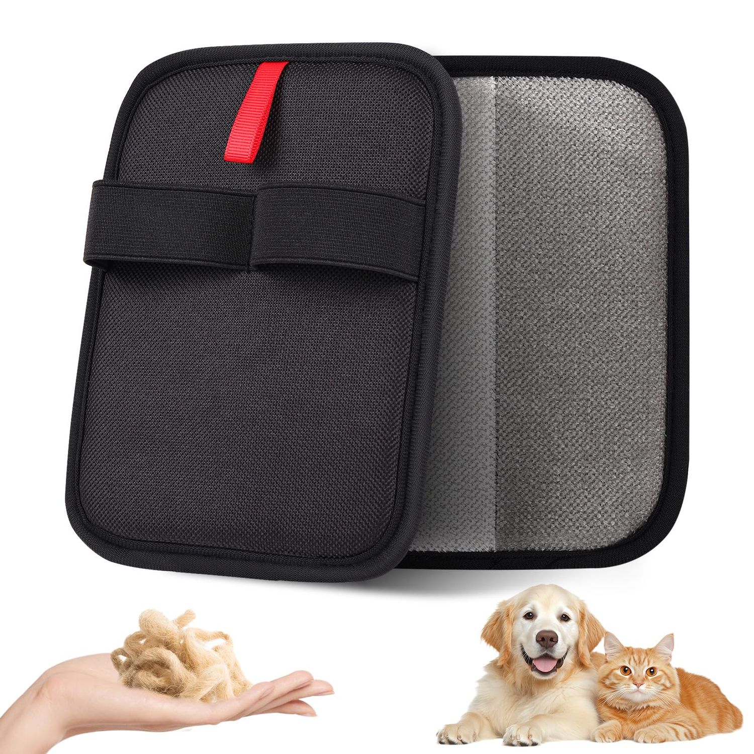 VerdeVilla Pet Hair Remover, Electrostatic Pet Hair Removal Gloves, Reusable Cat & Dog Hair Remover for Couch, Furniture, Carpet, Car Seat, Upgraded Animal Fur Removal Tool, Cat Grooming Gloves-1 PCS