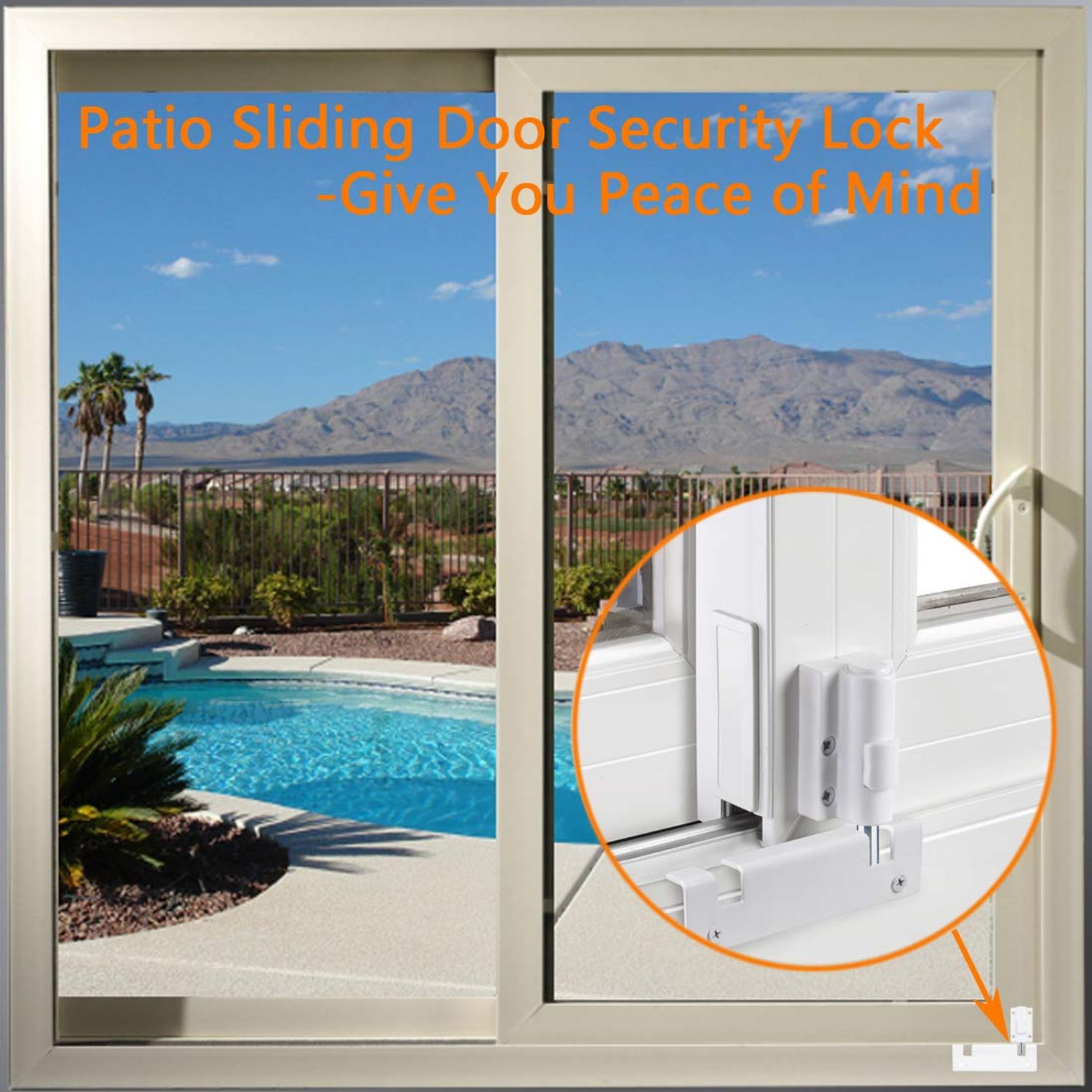 Patio Sliding Door Lock - Childproof Foot Operated Guardian, Fits Top or Bottom Rail, Keep Your Family Safe and Secure (1 Pack, White)