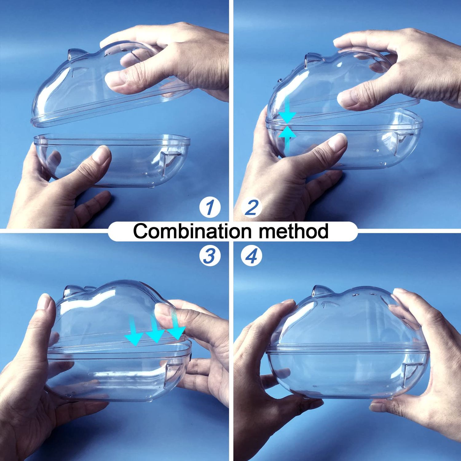 lazYYzal Hamster Bathtub,Hamster Bathroom,Small Animal Habitat Décor,Sand Bath Container Transparent Beds,Hamster Bed,Ice Bathtub,Sleep Pad Nest,Sand Bath Box for Cage Accessories（M）
