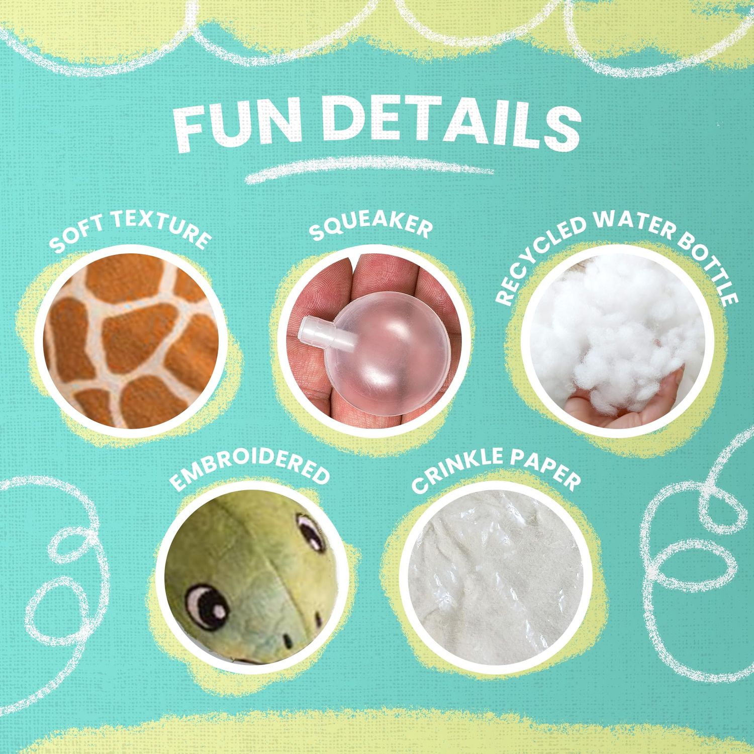 SnugArooz Tucker The Turtle – Soft & Durable Dog Toy with Squeakers & Crinkle – Made from Recycled Materials –Includes Repair Patch for Extended Play