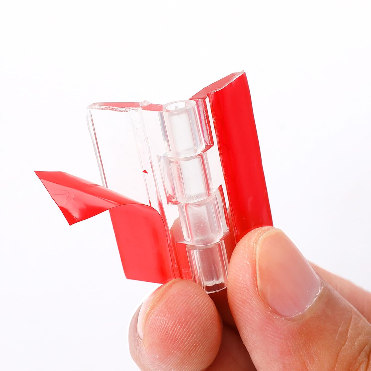 Acrylic Hinges and Self-Adhesive Latch Buckles Kit, Self-Adhesive Plastic Hinge for Crafts, Transparent Continuous Piano Hinge for Aquarium, Cabinets, DIY Clear Containers, Acrylic Box