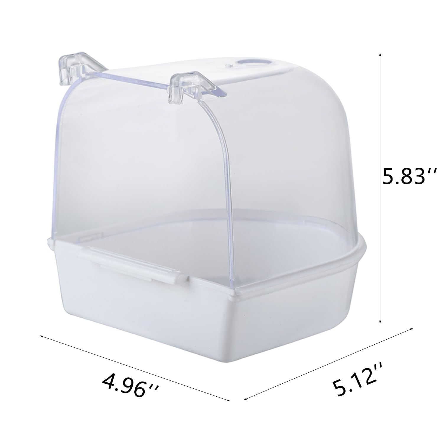 IBWell Clear Bird Bath for Cage for Small Birds Parakeet Bird Bath for Cage for Cockatiels Parakeet Cage Accessories