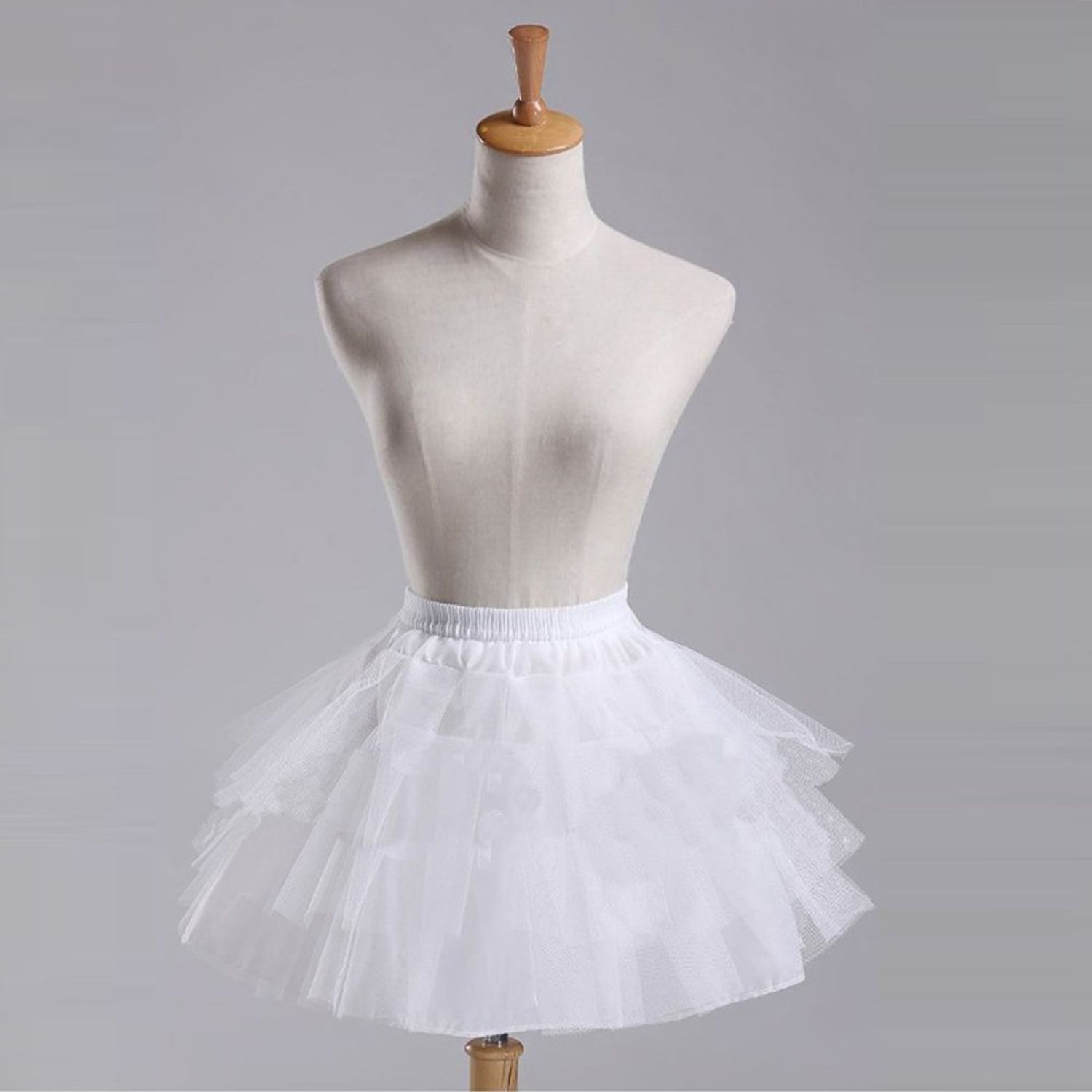 Kumeng Kids White Mini 3 Layers Apparel Half Slips Wedding Flower Girl Petticoat/Underskirt/Crinoline Slips (White), Medium