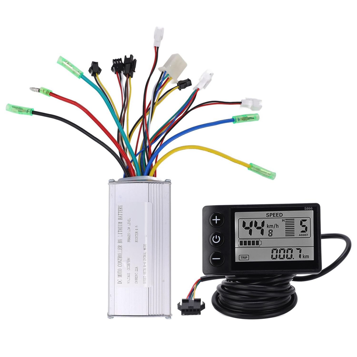 RiToEasysports Electric Brushless Controller Kit, 36/48V 500/750W Brushless Controller Kit with LCD 866 Display Meter 22A9 Tube for Electric Scooter