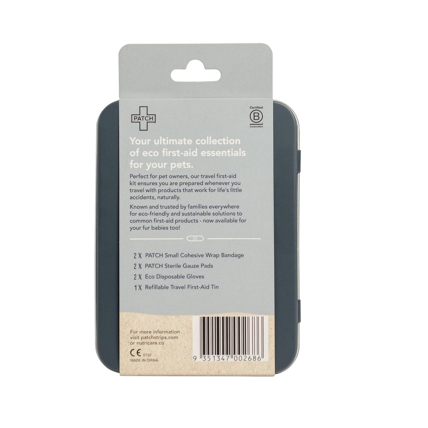 PATCH Eco Pet First Aid Kit for Dogs and Cats. Cat and Dog First Aid Kit with Bandages, Gauze Pads & Glove. Emergency First Aid Kit for Animals Including Puppy