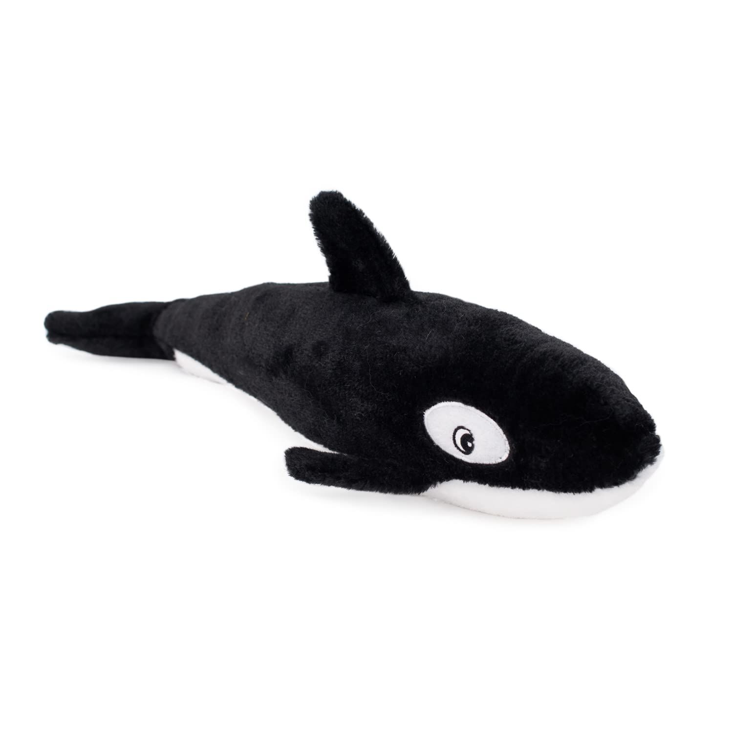 ZippyPaws Jigglerz Plush Dog Toy with Squeaker, Stuffed Toy for Tough Play, Killer Whale