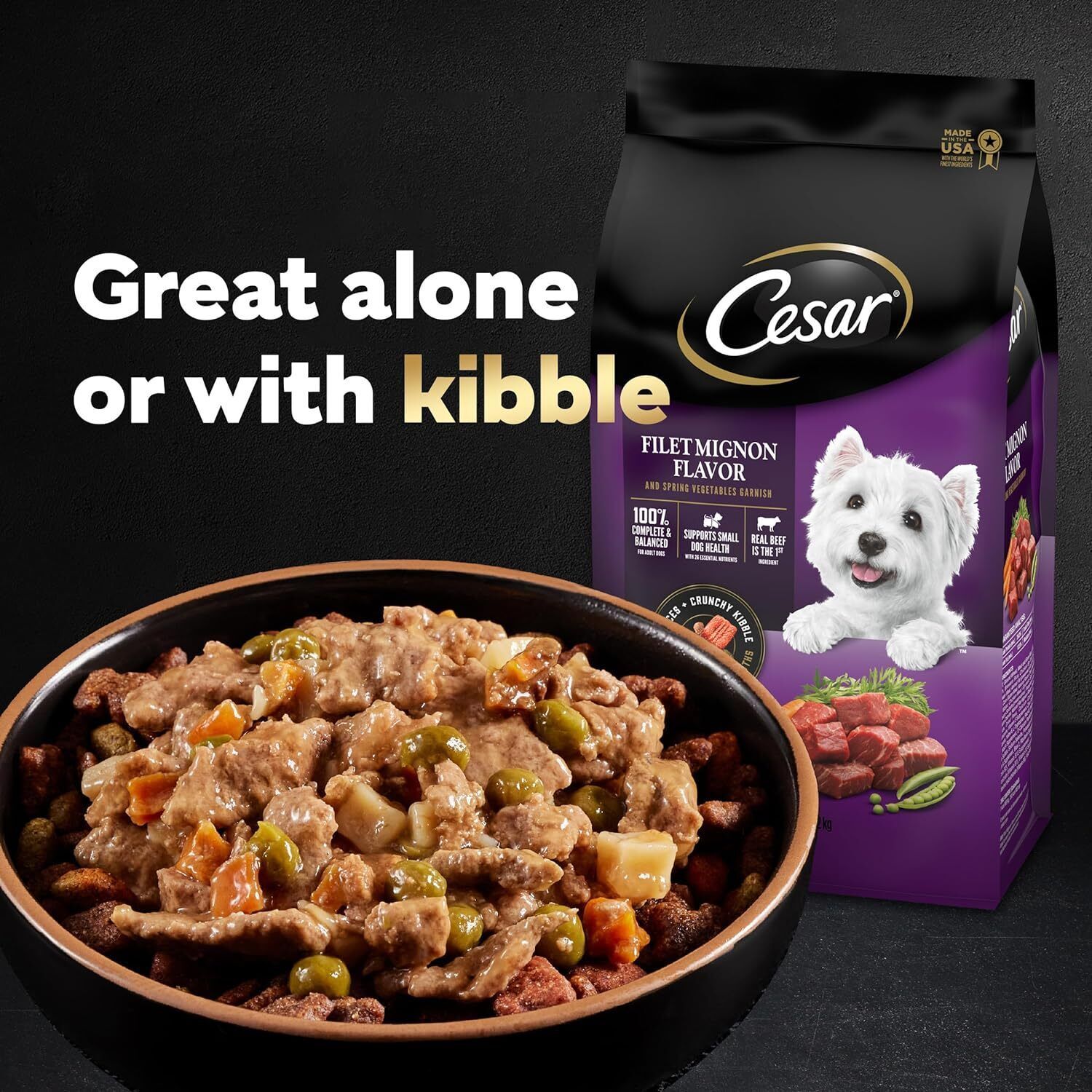 CESAR HOME DELIGHTS Soft Wet Dog Food Hearty Chicken & Noodle Dinner in Sauce,