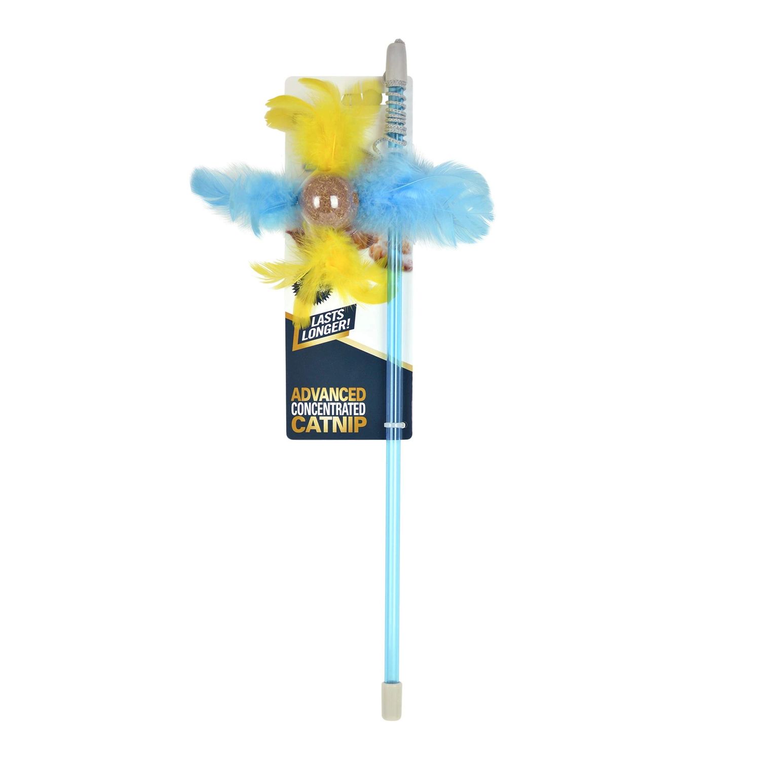 OurPets Corknip All-Natural Compressed Catnip Feathered Frenzy Cat Toy Wand