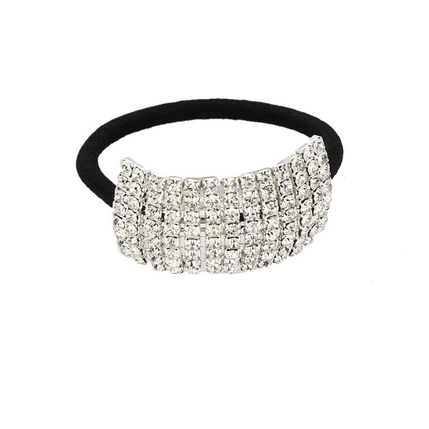 Xiwstar 5Pcs Women's Hair Bands Fashion Crystal Rhinestone Hair Ties Hairties Scrunchies Hair Accessories Ponytail Holder