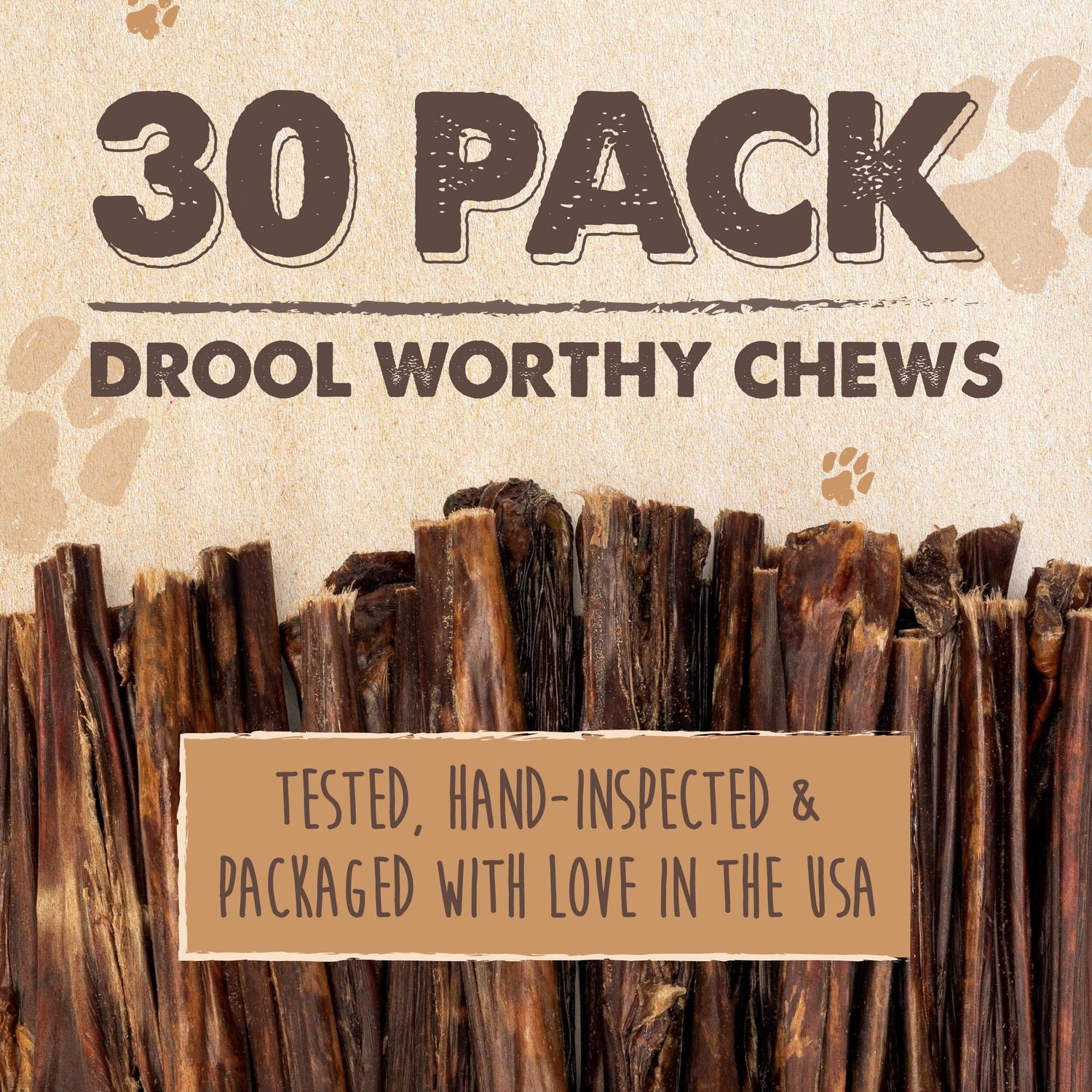 Mighty Paw - Beef Gullet Sticks for Dogs (6 Inch - 30 Pack) | Premium Beef Esophagus Dog Treats. Gullet Sticks, Ideal for Large and Small Dogs Teething and Light Chewing. Rawhide Free, Bulk Dog Chews