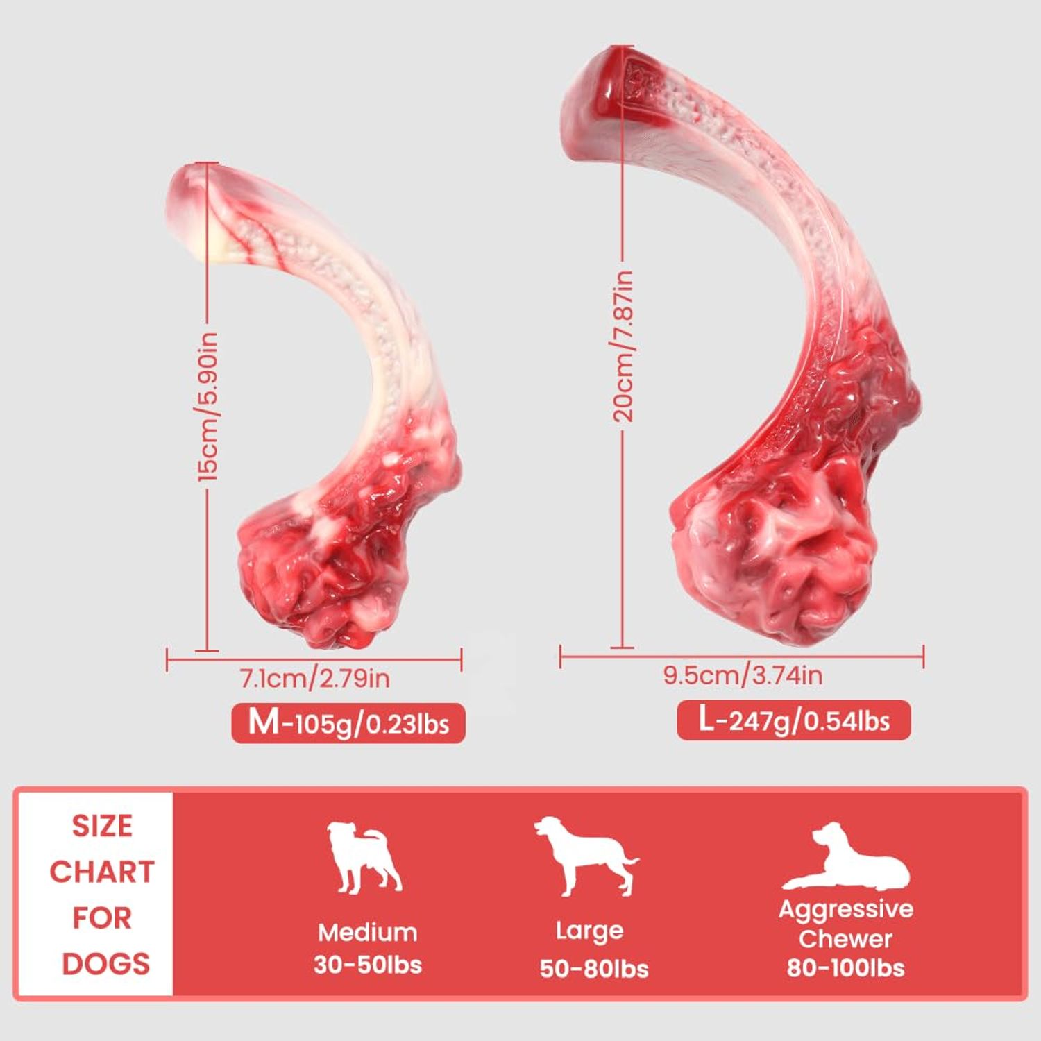 LILEEE Dog Chew Toys for Aggressive Chewers, Indestructible Dog Toy for Small Breed, Dog Nylon Toys for Medium Sized Dogs to Keep Their Teeth Shiny