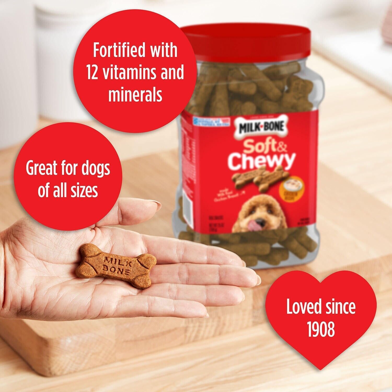 Milk-Bone Soft & Chewy Dog Snacks, Chicken Recipe, 37 oz.