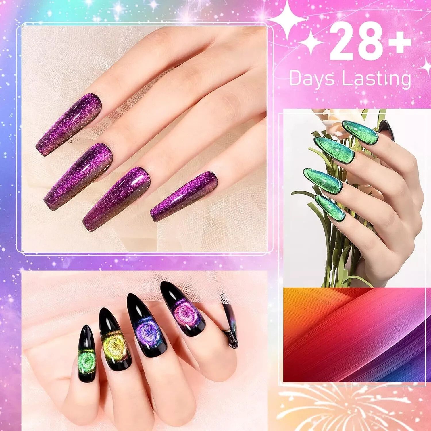 Cat Eye Gel Nail Polish with Magnet 9D Galaxy Cateye Manicure Soak off UV DIY Sa