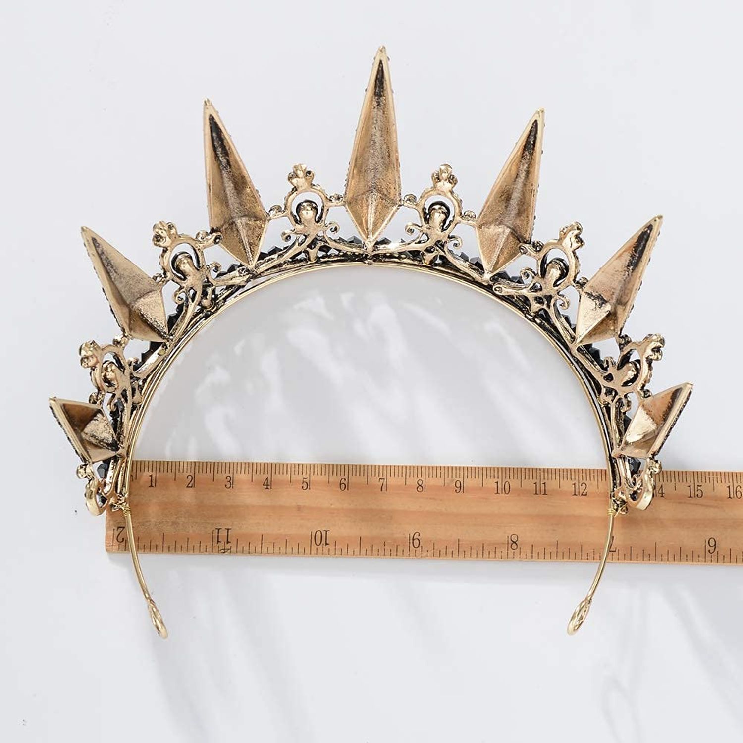 S SNUOY Black Rhinestone Tiara Baroque Crown Wedding Headpiece Costume Party Accessories for Women