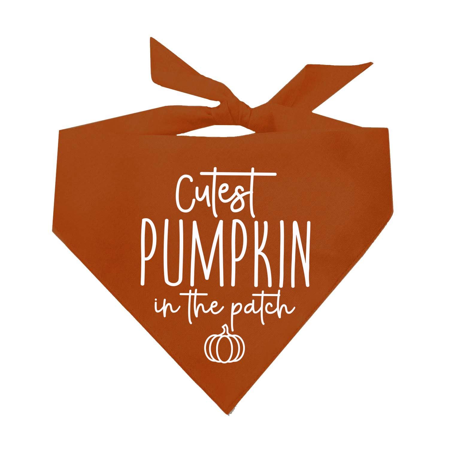 Cutest Pumpkin in The Patch Fall Pumpkin Picking Dog Bandana (Dark Orange, OS 1122)