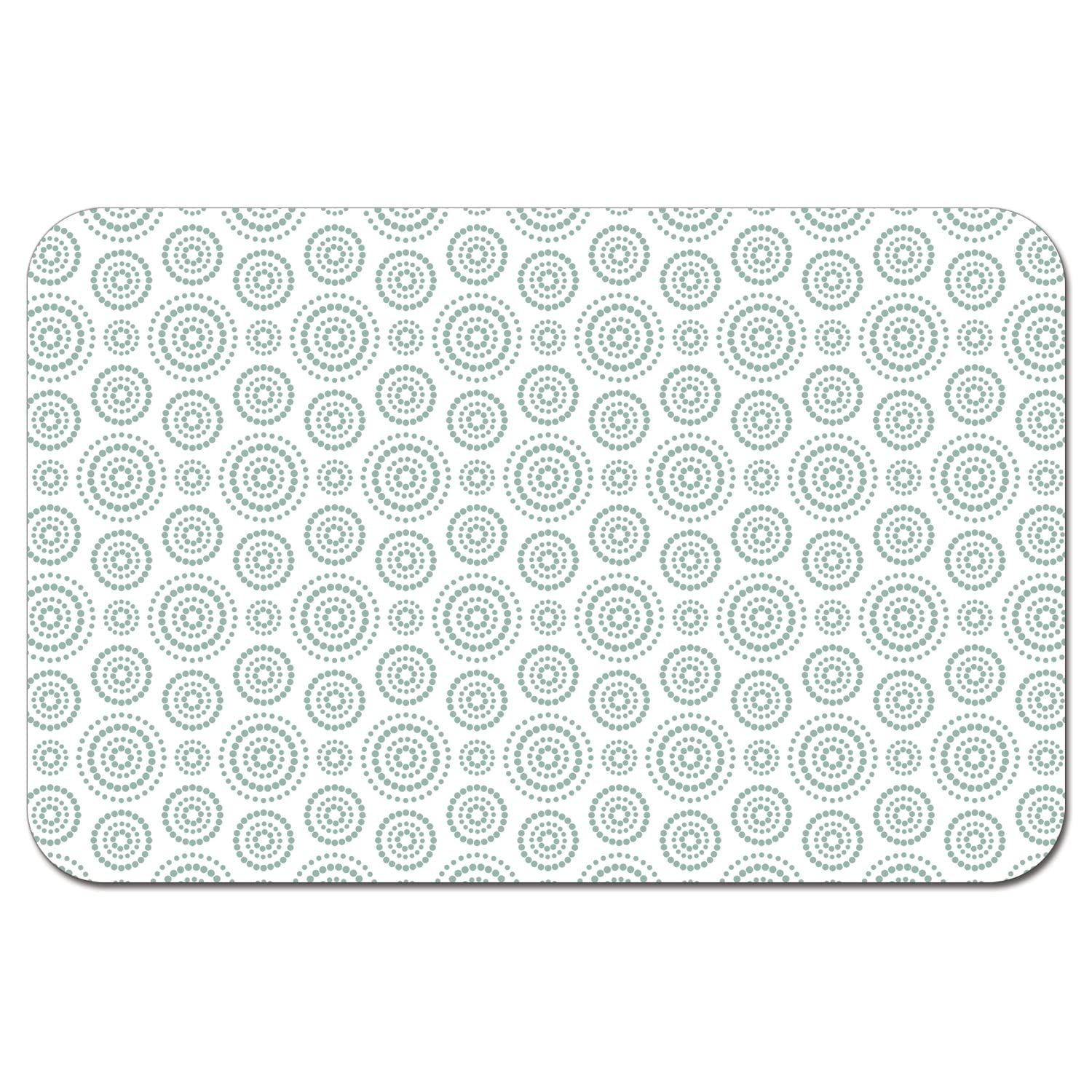 CounterArt Dots & Circles Easy Care Waterproof Pet Placemat 17.13” x 11.25” Made in The USA of BPA Free Plastic, Safe for Pets, Protects Floors from Cat & Dog Bowls