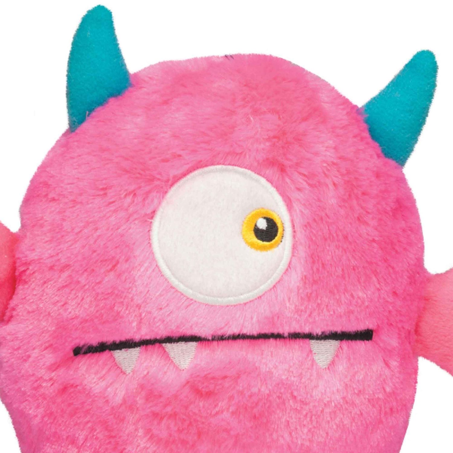 PUREPET Rock Monster 7" Dog Toys Soft Ball Shape Plush Squeaker Silly Faces 7" Choose Color or Set (Purple)