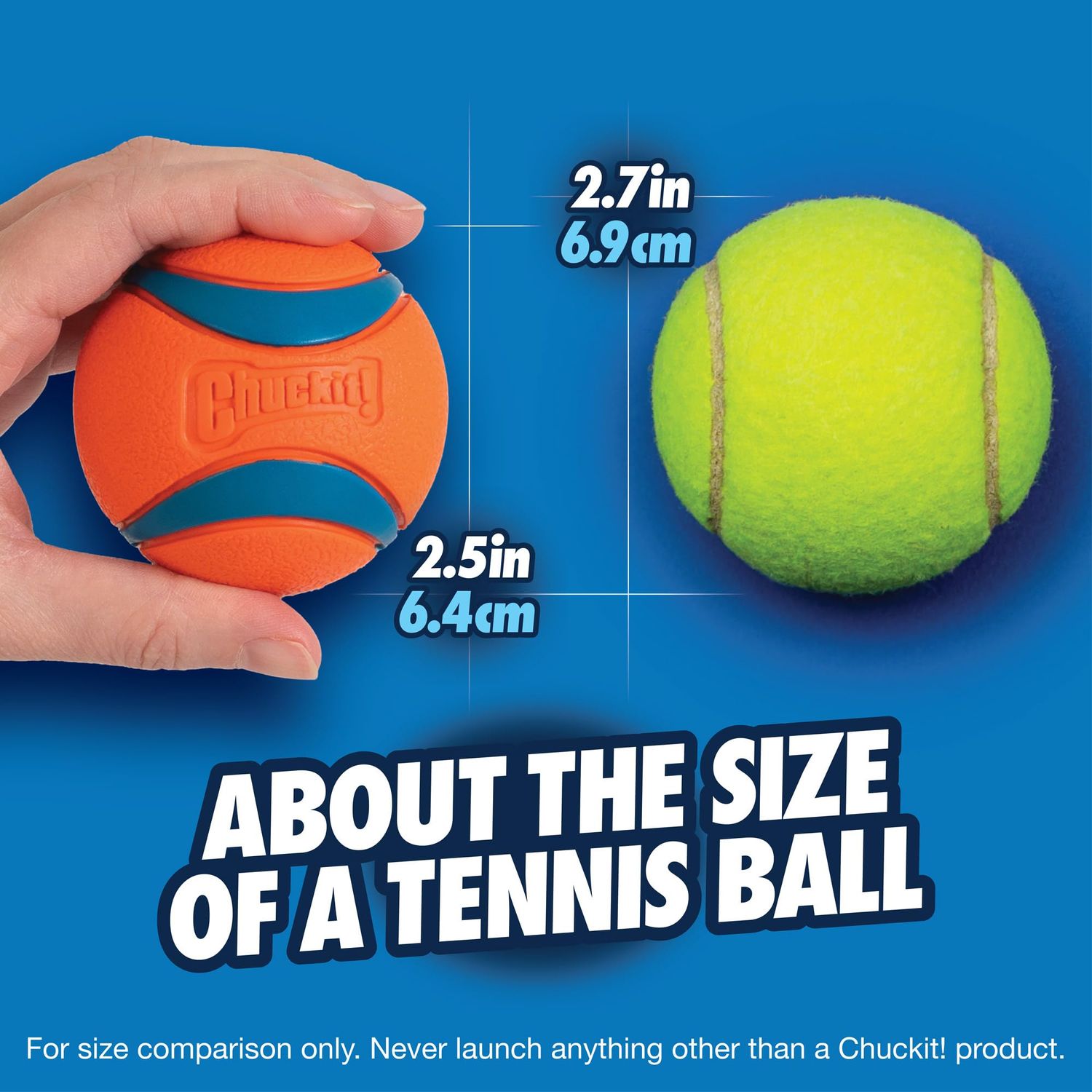 Chuckit! Ultra Ball Dog Toy, Medium (2.5 Inch Diameter) Pack of 1, for breeds 20-60 lbs