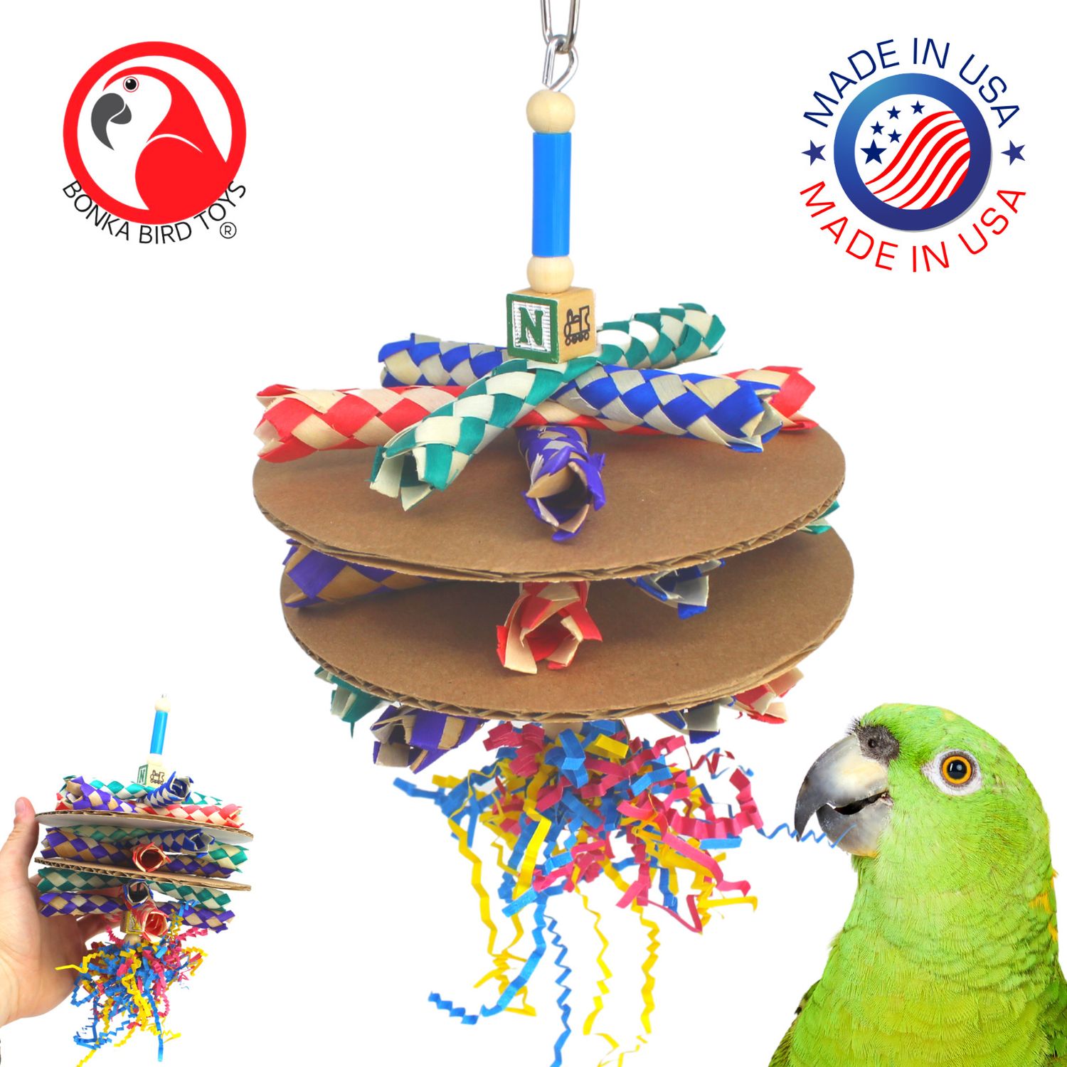 Bonka Bird Toys 2308 Trap Sandwich Cage Conure Chew Parrot Parakeet Pet Shred