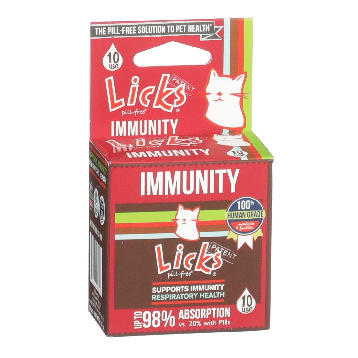 Licks Pill-Free Cat Immunity - Immune Support Cat Supplies - Respiratory Supplements - Health Supplies - Gel Packets - 10 Use
