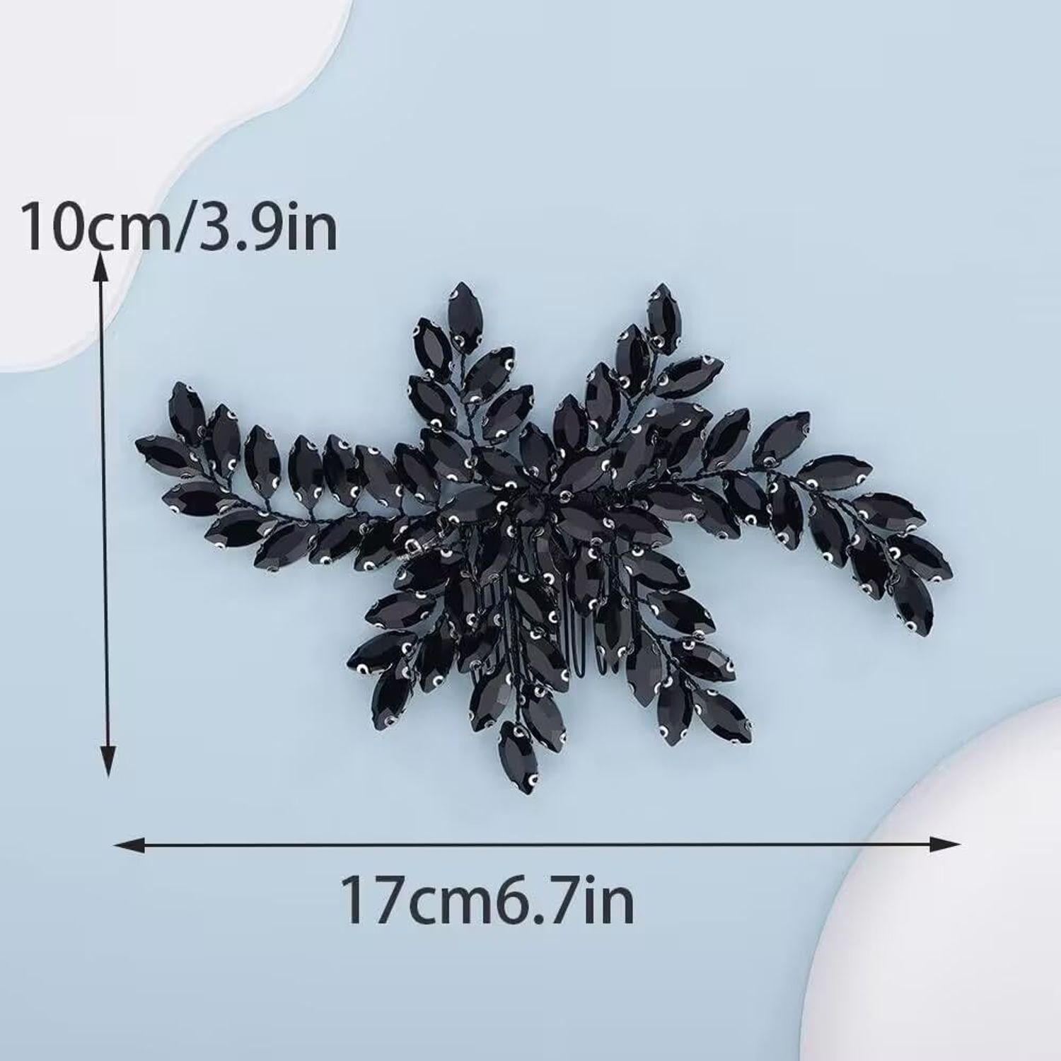 Chargances Bridal Black Flower Crystal Hair Comb Wedding Rhinestone Hair Side Combs Vintage Headpiece Bridesmaids Hair Accessories for Women