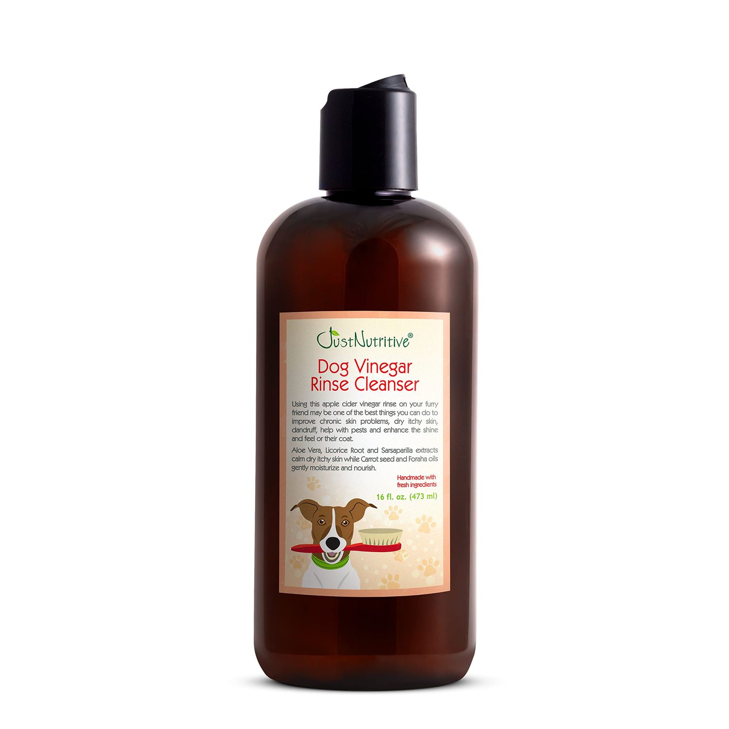 Dog Vinegar Rinse Cleanser | Best Dog Coat and Skin Cleanser | Helps Reduce Itchy and Scratching | Skin Calming | Natural Ingredients | Just Nutritive | 16 fl oz