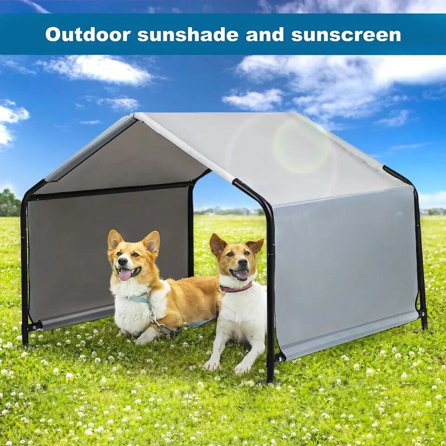 Dog Shade Shelter Pet Outdoor Tent Large Dog House Sun Rain Animal Shelter