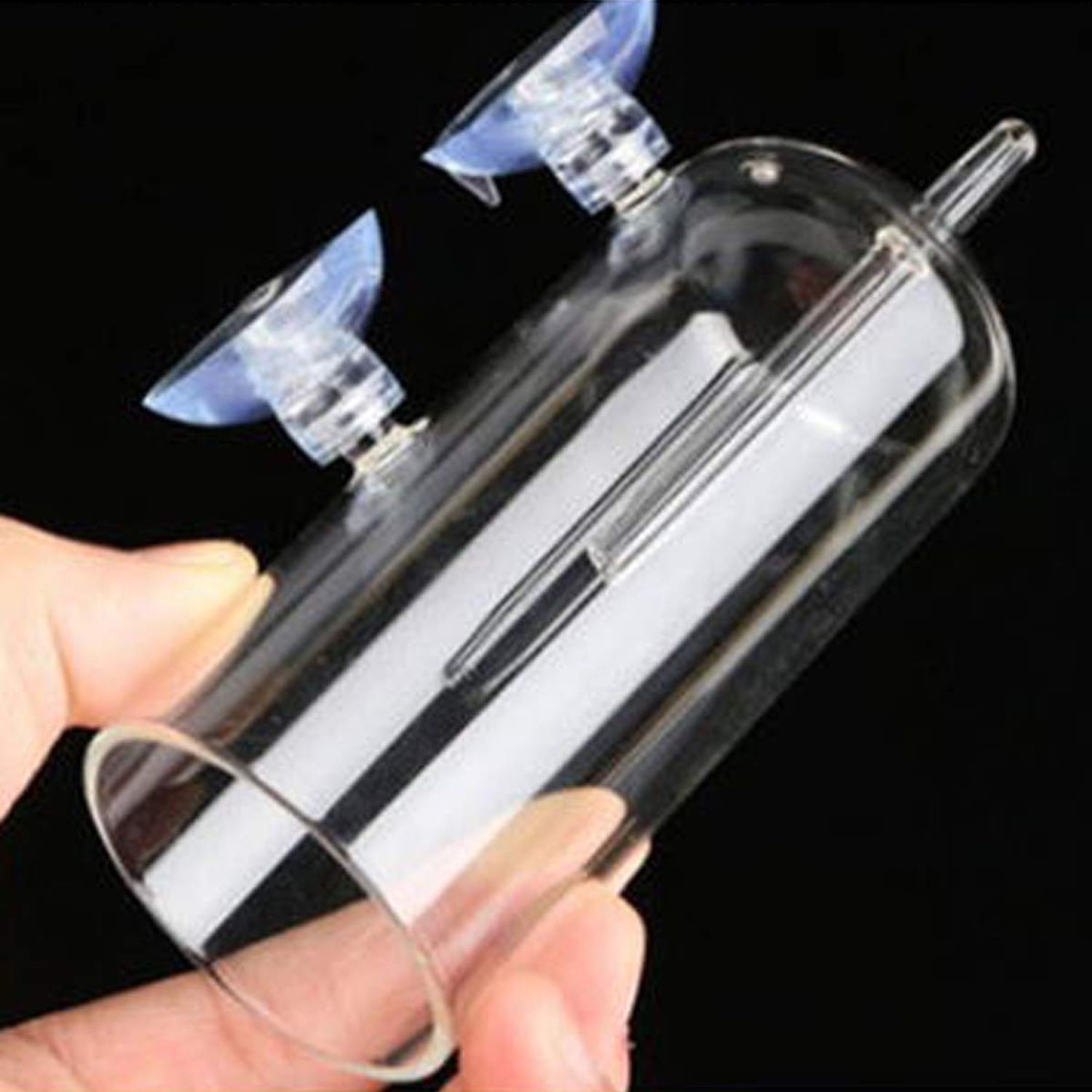 Ailindany Aquarium Air Oxygen Bubbler Glass Cup with Water Tube, Sucker Air Stone, High Dissolved Oxygen for Fish Tank
