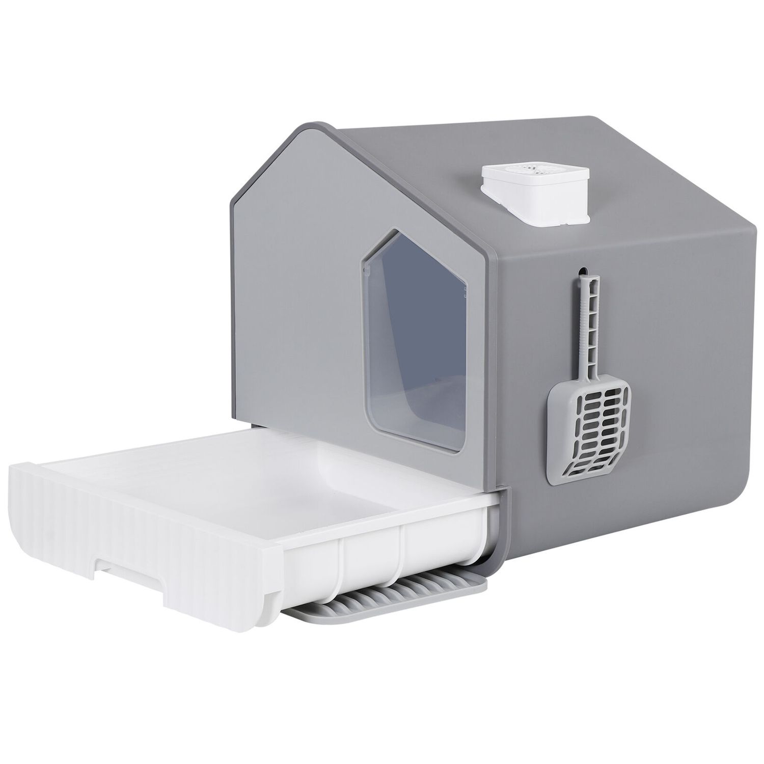 Cat Litter Box with Litter Mat and Scoop Anti- Splashing Easy Clean Odor Control