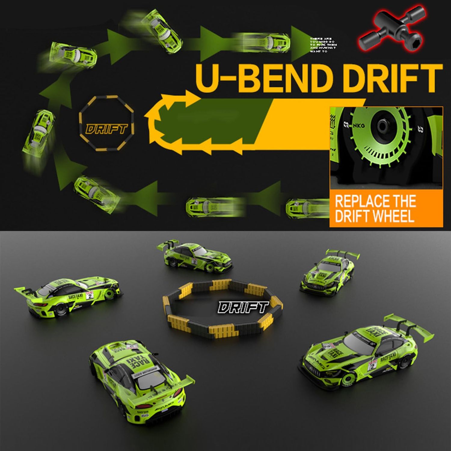 GoolRC Remote Control Drift Car Drift RC Cars 1/16 Remote Control Car 2.4GHz 4WD Remote Control Race Car Kids Gift for Children Boys Girls Tires Replaceable with LED Light