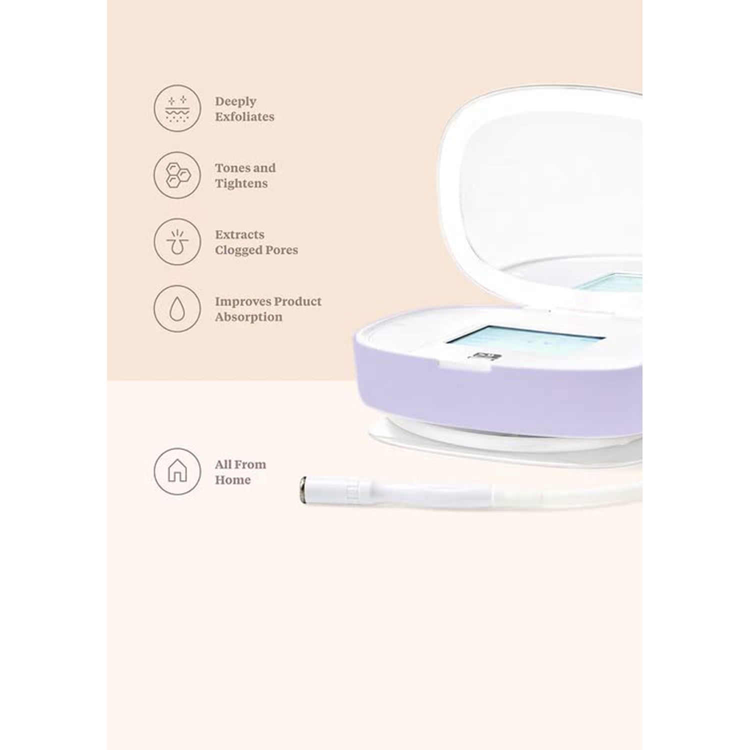 Trophy Skin UltradermMD - 3 in 1 Home Spa Microdermabrasion - Deep Skin Exfoliator Machine with Real Diamond and Pore Extractor Tips - Rejuvenate Face Skin and Even Out Skin Tone - Lilac