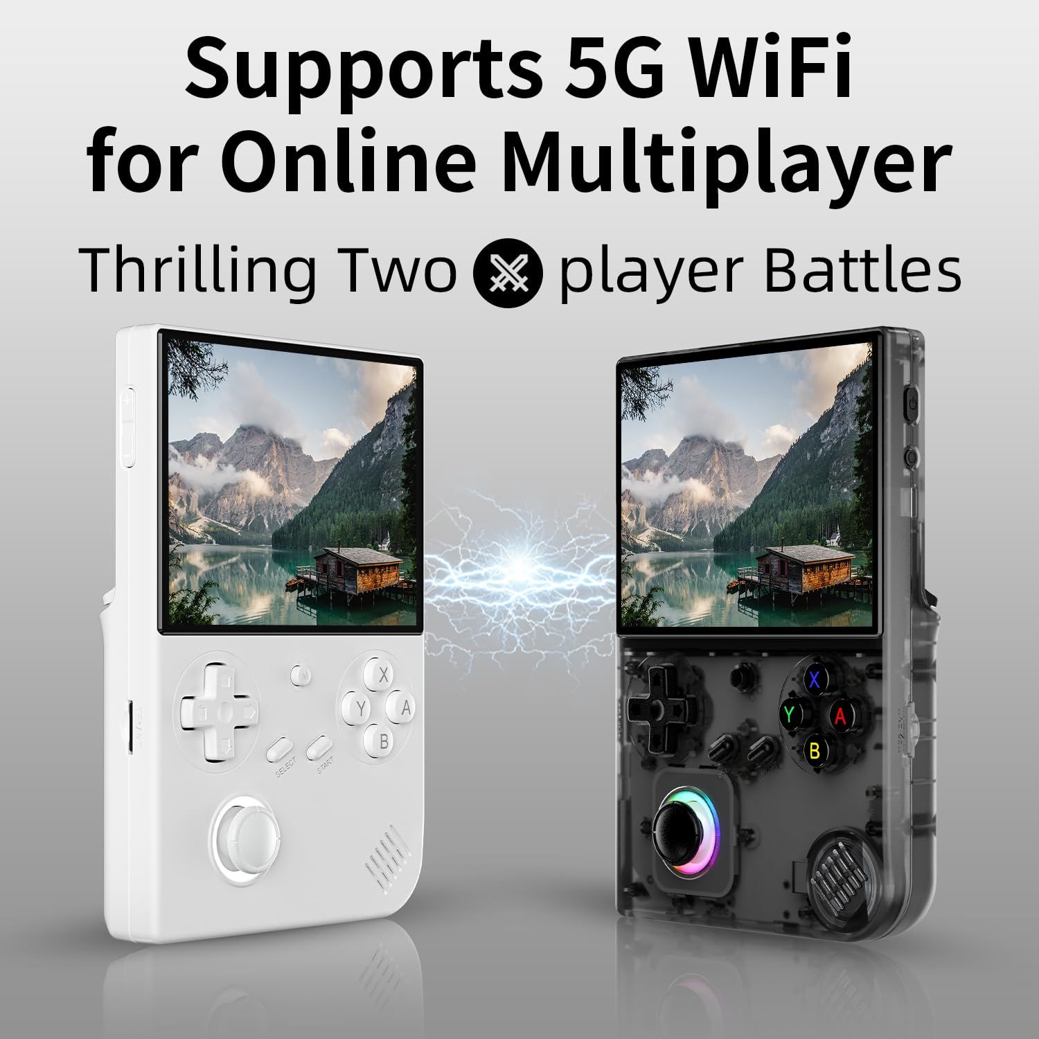 RG40XX V Retro Handheld Game Console 4.0 inch IPS Screen Joystick RGB Lighting Linux 64-bit System 3200mAh Video Gaming Console Supports 5G WiFi Bluetooth RG 40XXV (RG 40XXV White)