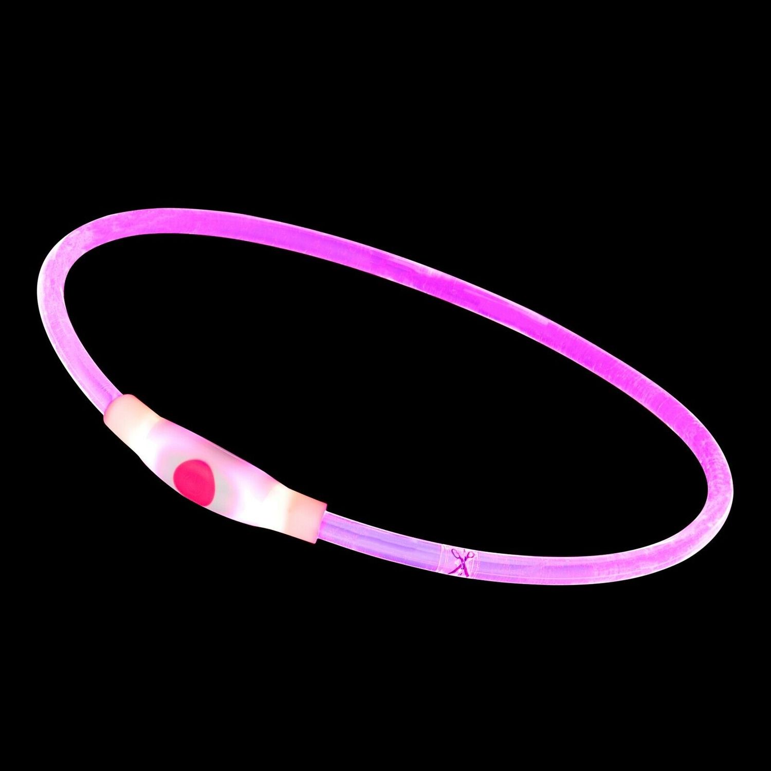 Pink USB Rechargeable Flashing LED Dog Collar Pet Night Safety Light Adjustable