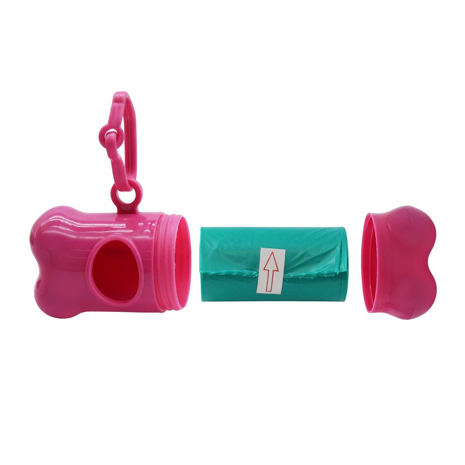 INNOLIFE Dog Poop Bag, Set of 6 Bone Shaped Dispensers + 90pcs Pet Waste Bags, Dog Waste Bags, Bulk Poop Bags on a roll, Clean up Poop Bag