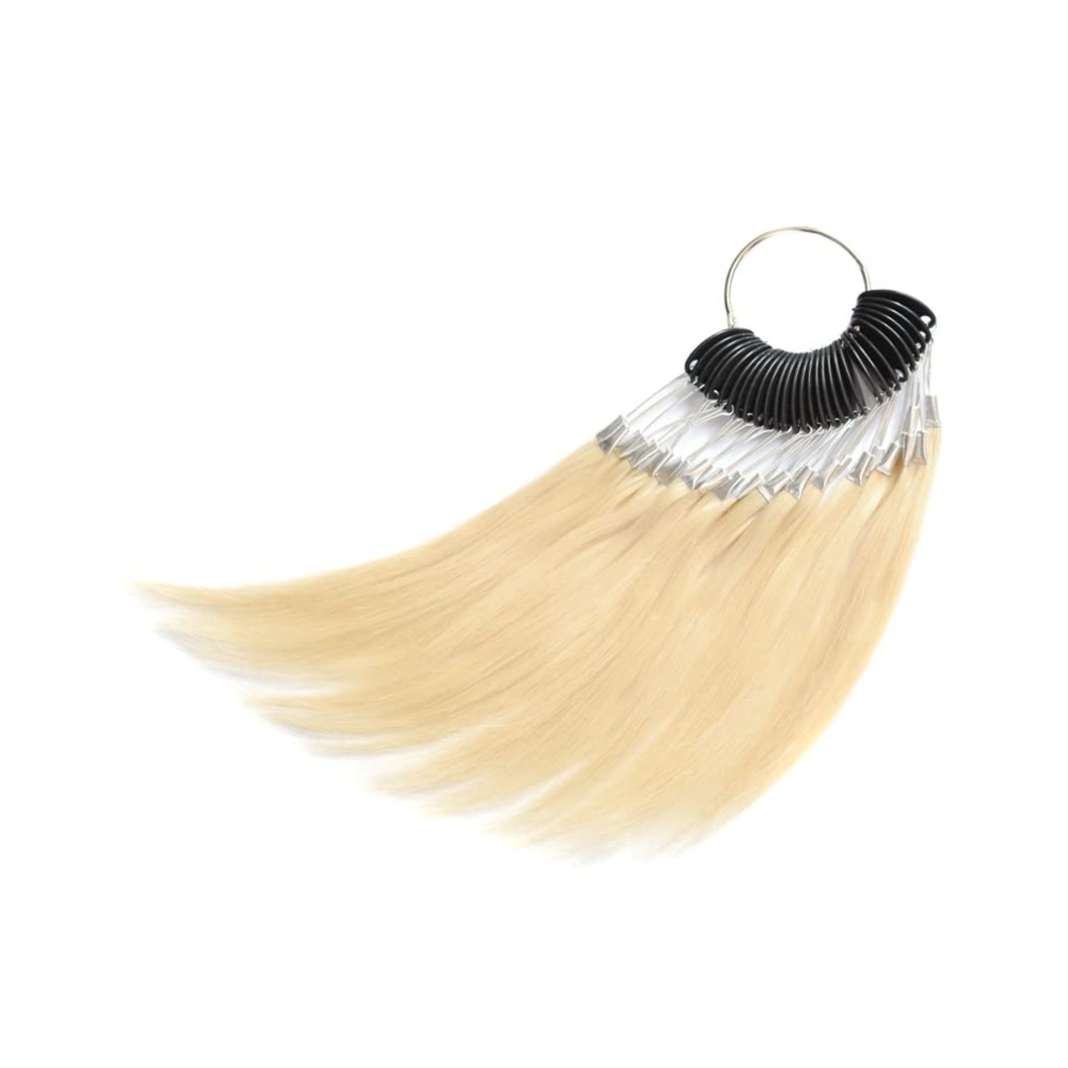 30 strands/set 100% Human Hair Color Swatches Testing Color Sample Rings for Human Hair Extensions and Salon Hairdressing Hair Dyeing Sample (Blonde)