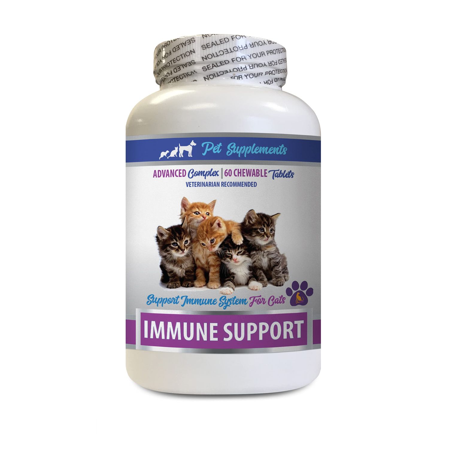 PET SUPPLEMENTS cat Allergy Remover - CAT Immune Support - Booster - Premium Complex - Treats - Elderly cat Treats - 1 Bottle (60 Chews)